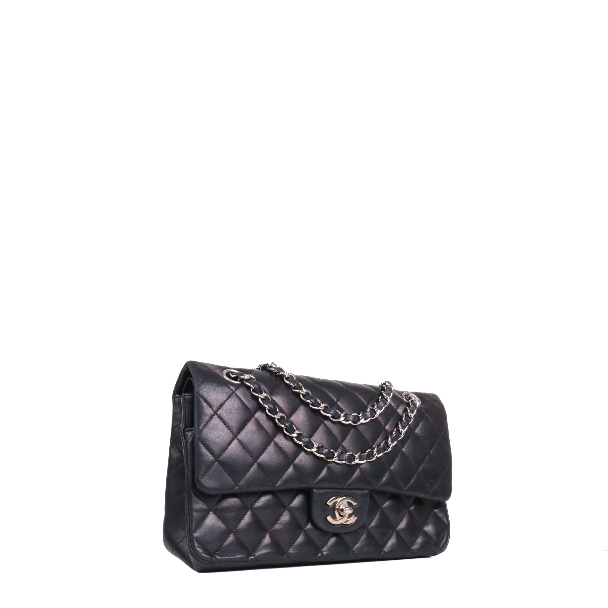 CHANEL - Sac à bandoulière Timeless/Classique Chanel en cuir d'agneau noir