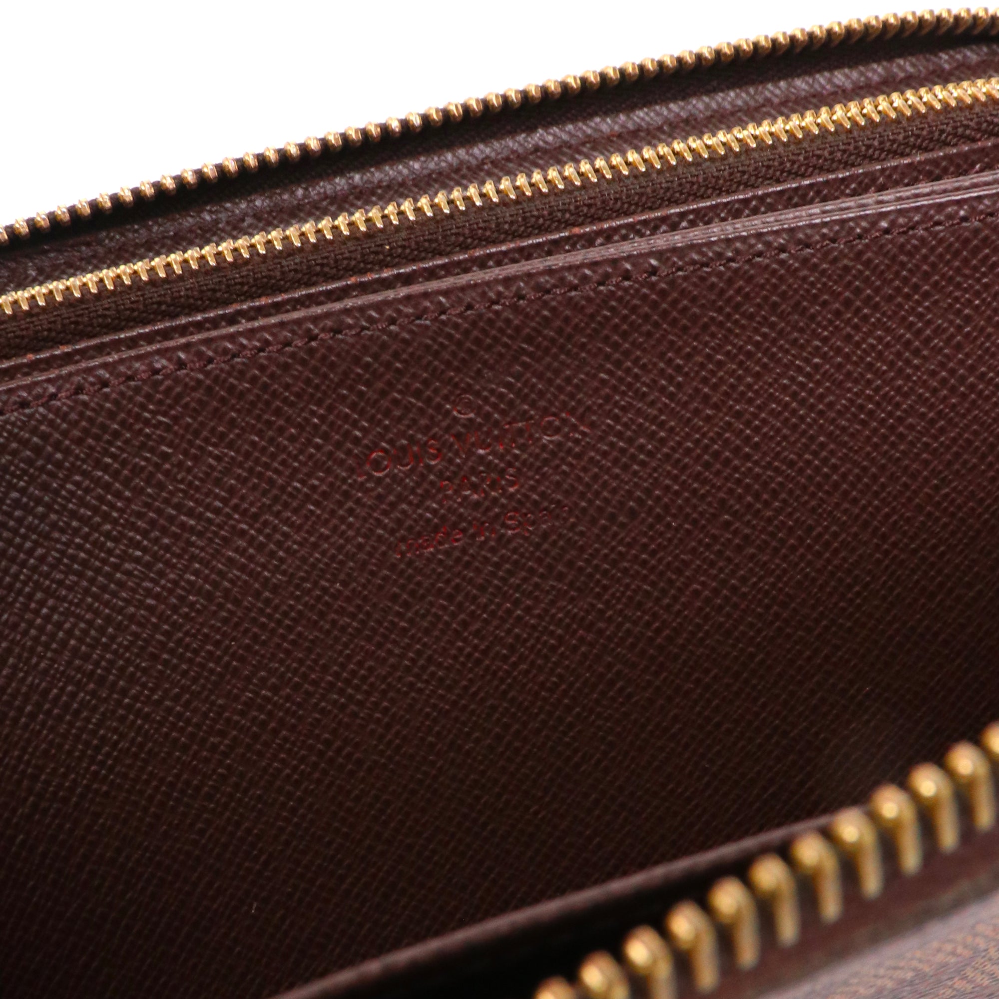 LOUIS VUITTON - Portefeuille Zippy Louis Vuitton en toile damier ébène