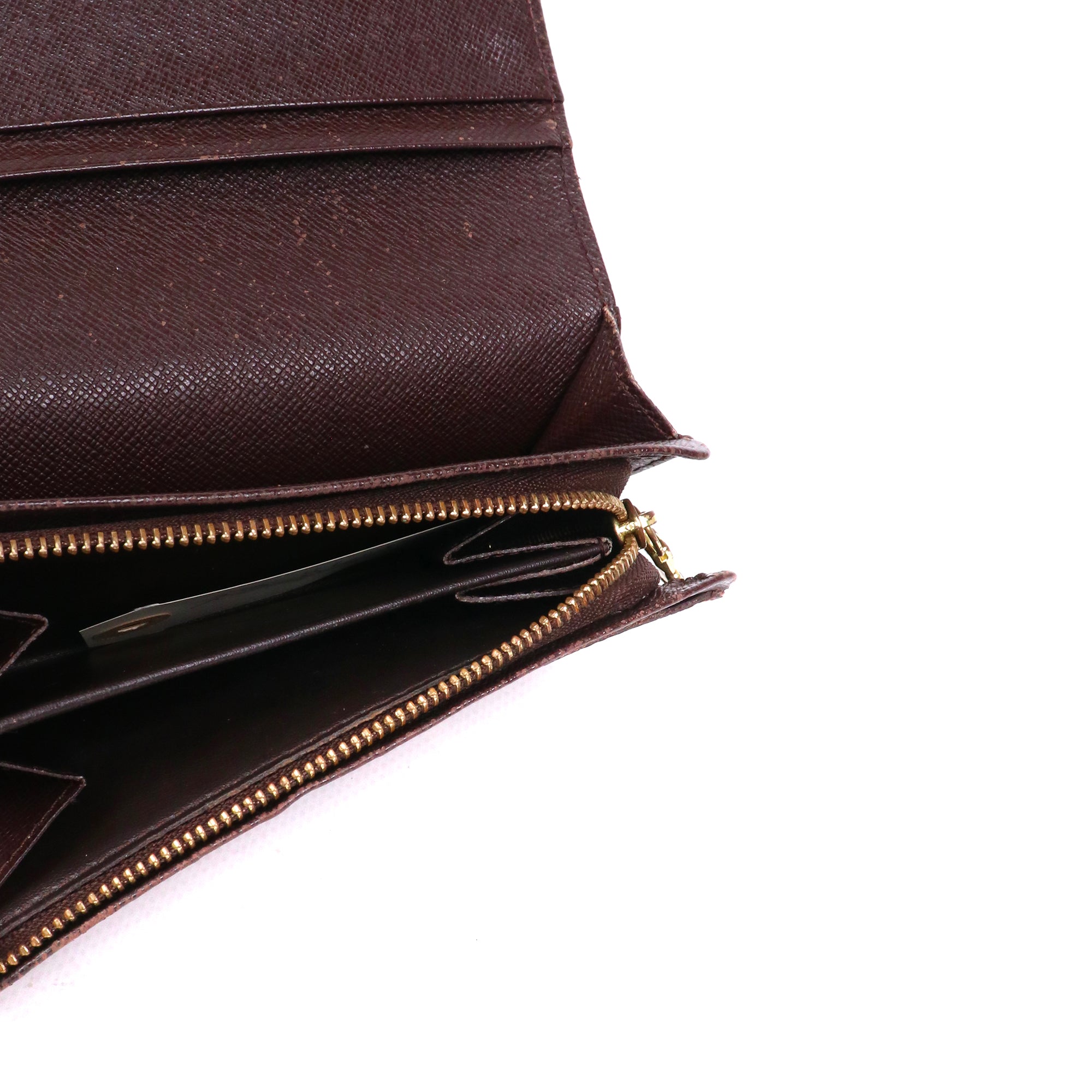 LOUIS VUITTON - Portefeuille Trésor Louis Vuitton en toile damier ébène