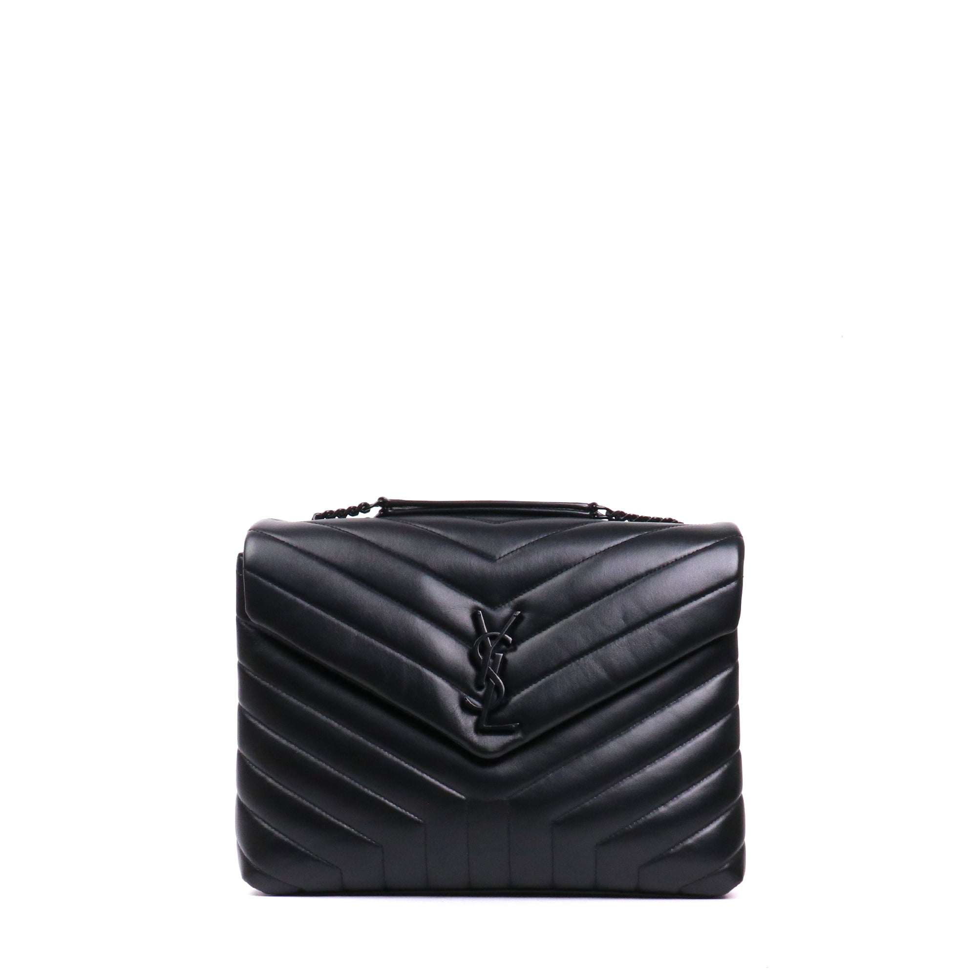 SAINT LAURENT - Saint Laurent medium Loulou shoulder bag in black quilted leather