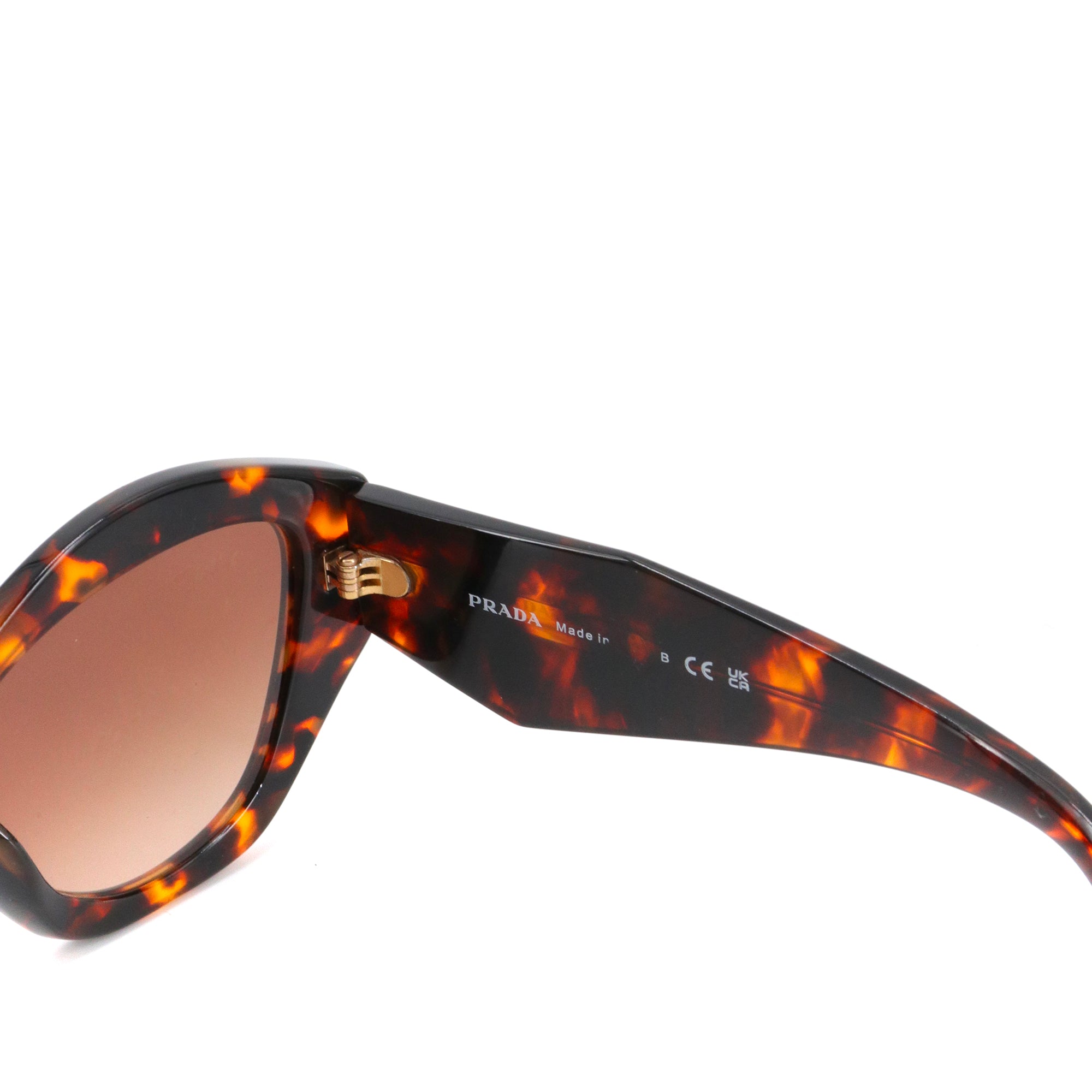 PRADA - Lunettes de soleil SPR07Y Prada en plastique écailles marron