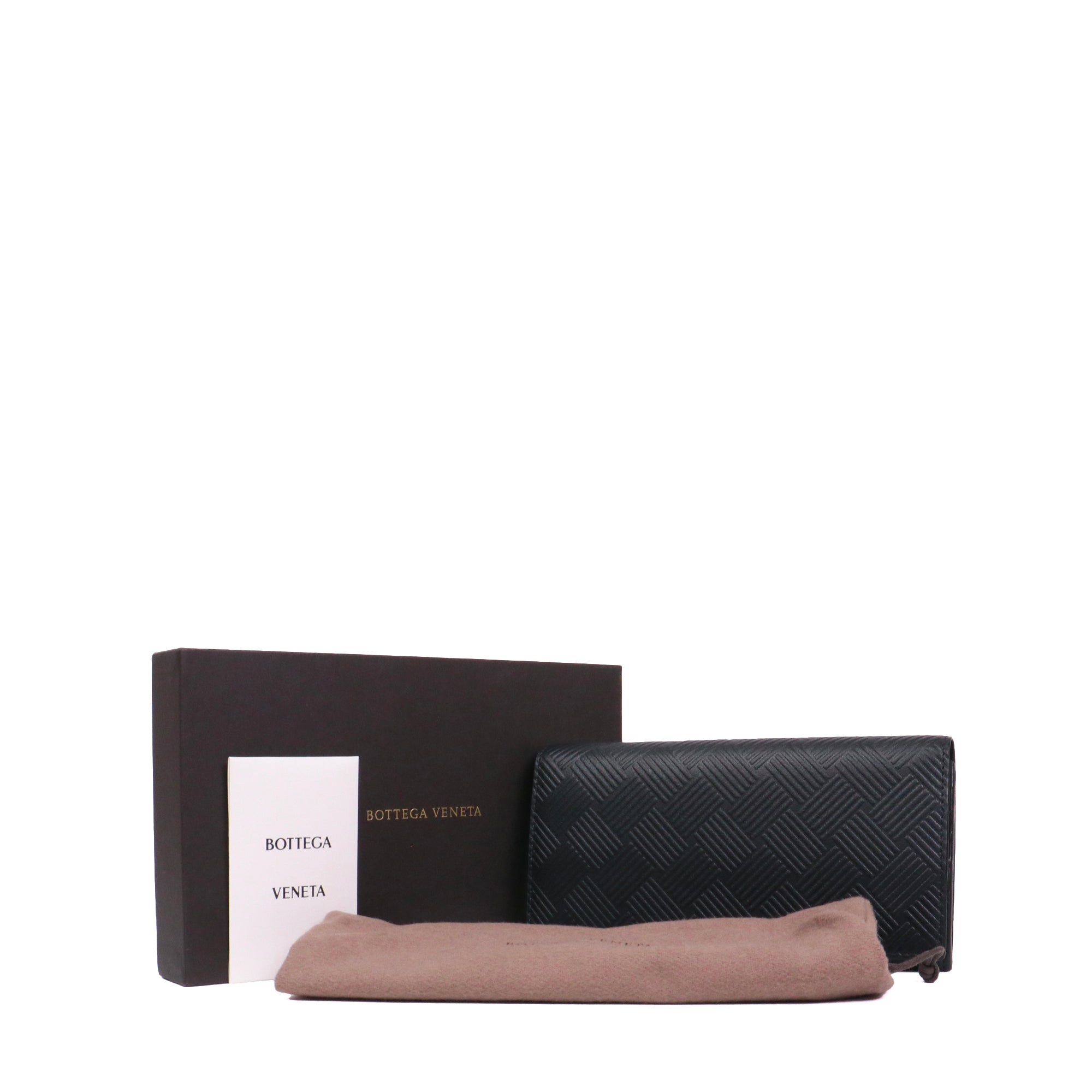 BOTTEGA VENETA - Portefeuille à rabat Bottega Veneta en cuir noir