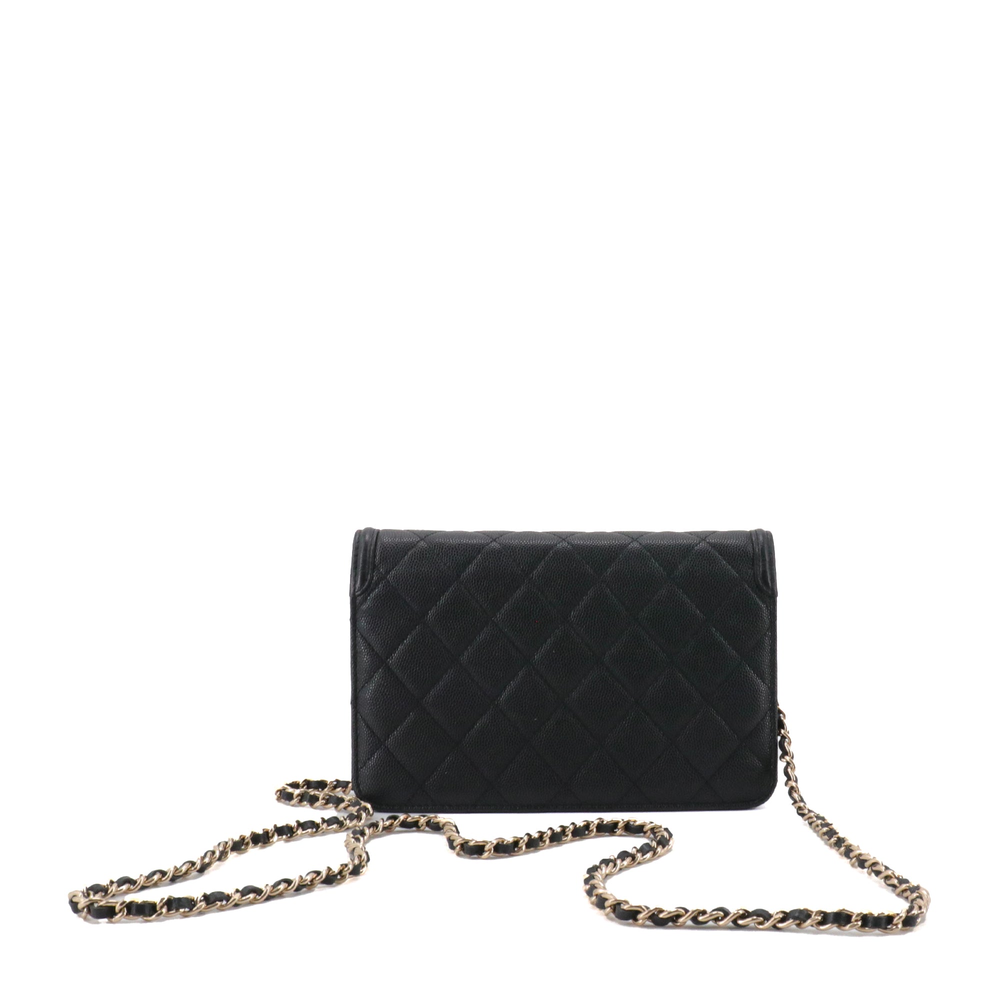 CHANEL - Sac à bandoulière Wallet On Chain Filigree Chanel en cuir caviar noir