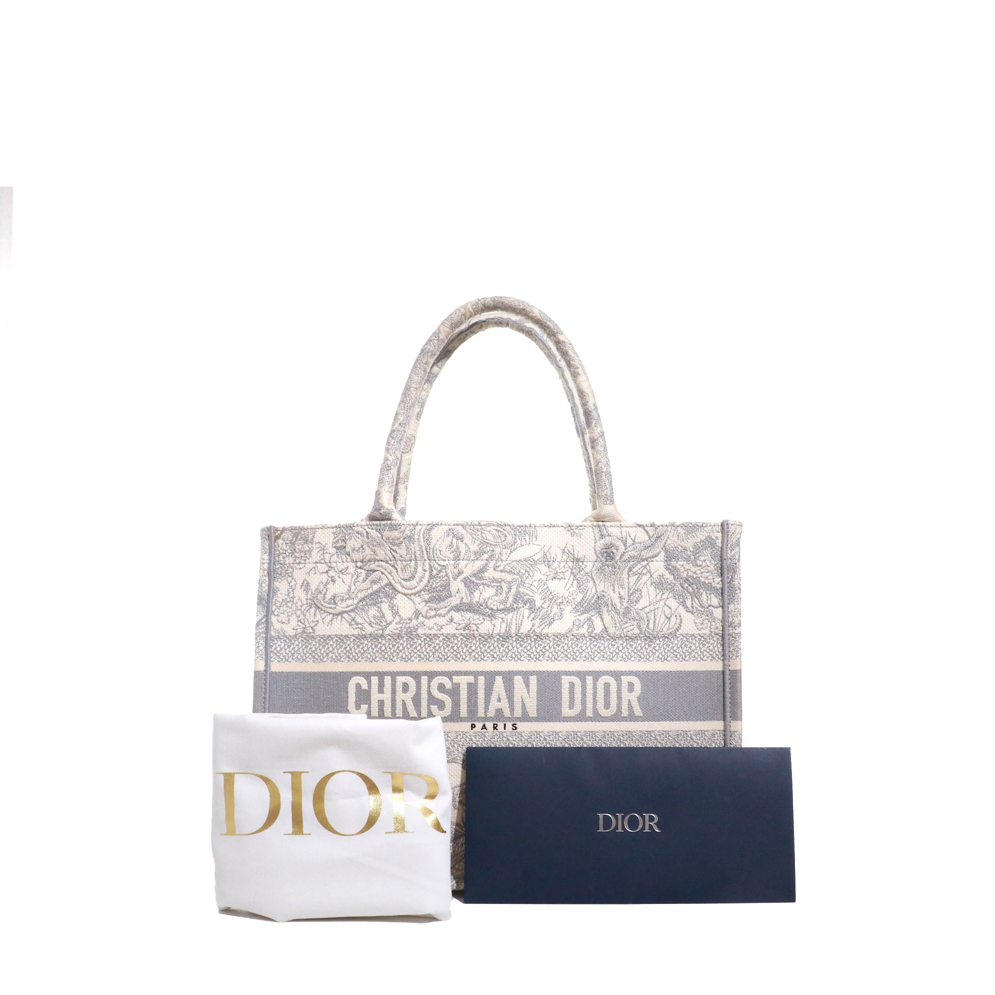 DIOR - Sac cabas Book Tote Medium Dior en toile de jouy grise