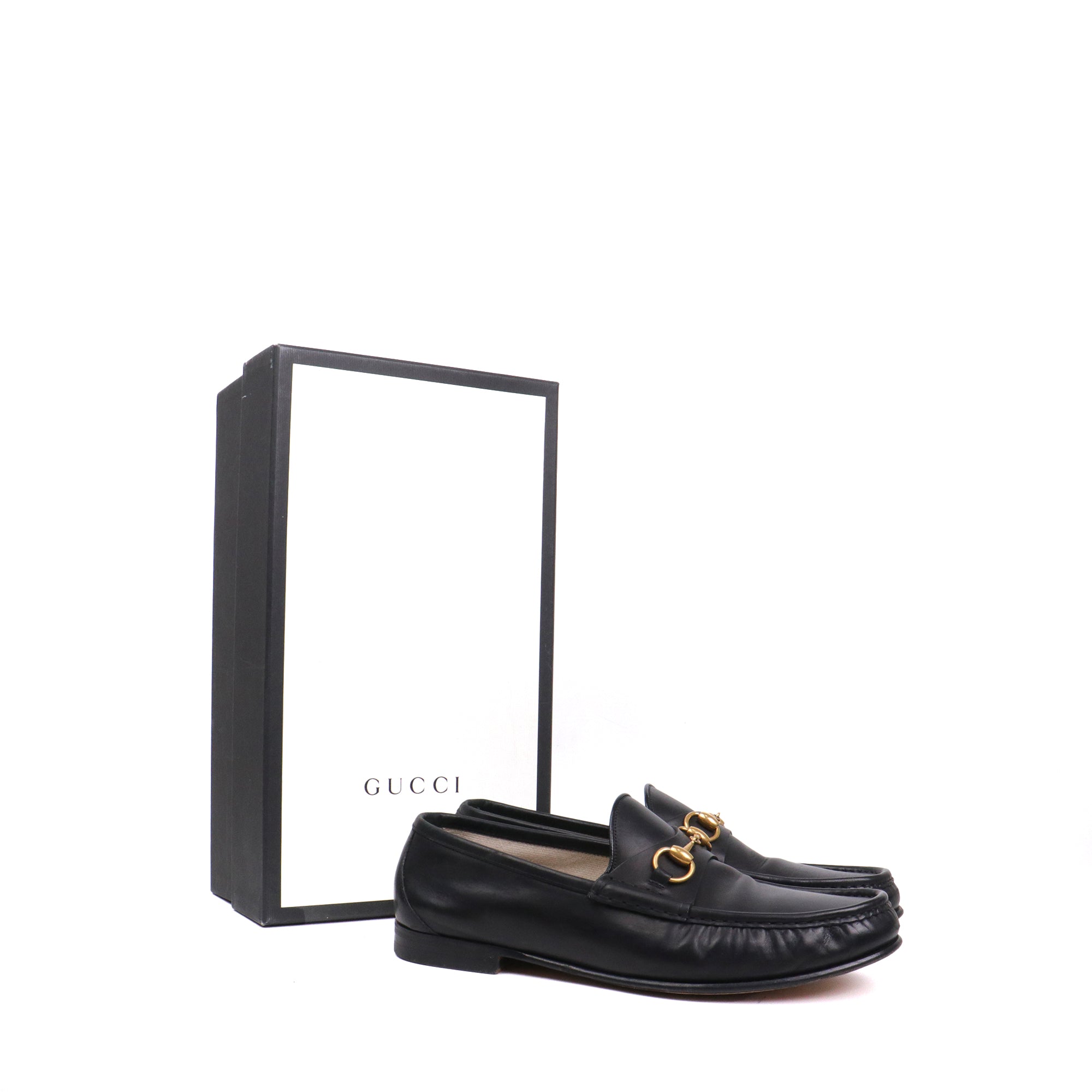 GUCCI - Mocassins Jordaan Gucci en cuir noir (T44)