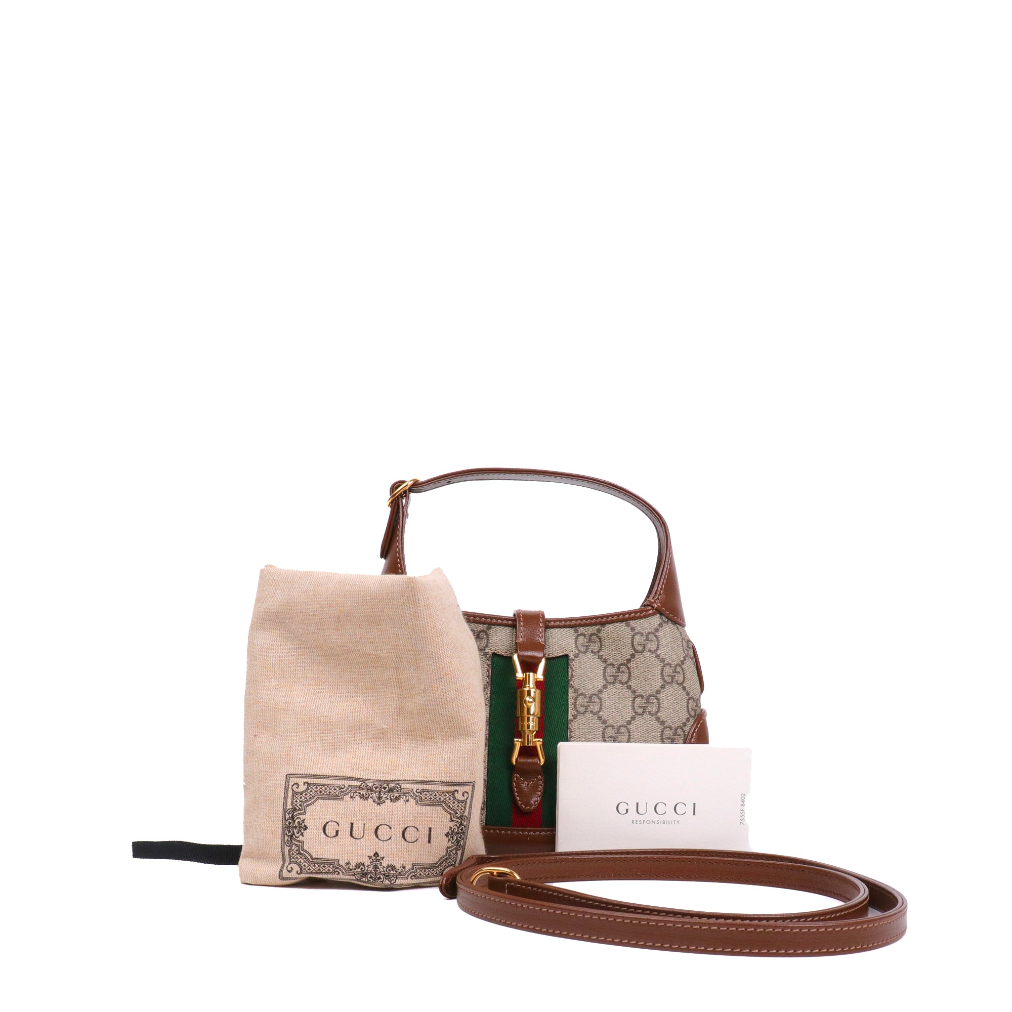 GUCCI - Sac à bandoulière Jackie 1961 Mini Gucci en toile monogrammée et cuir