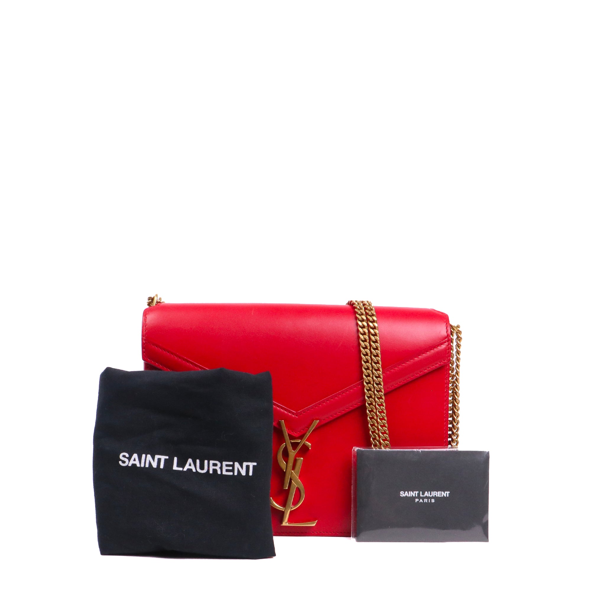SAINT LAURENT - Sac à bandoulière Cassandre Saint Laurent en cuir rouge