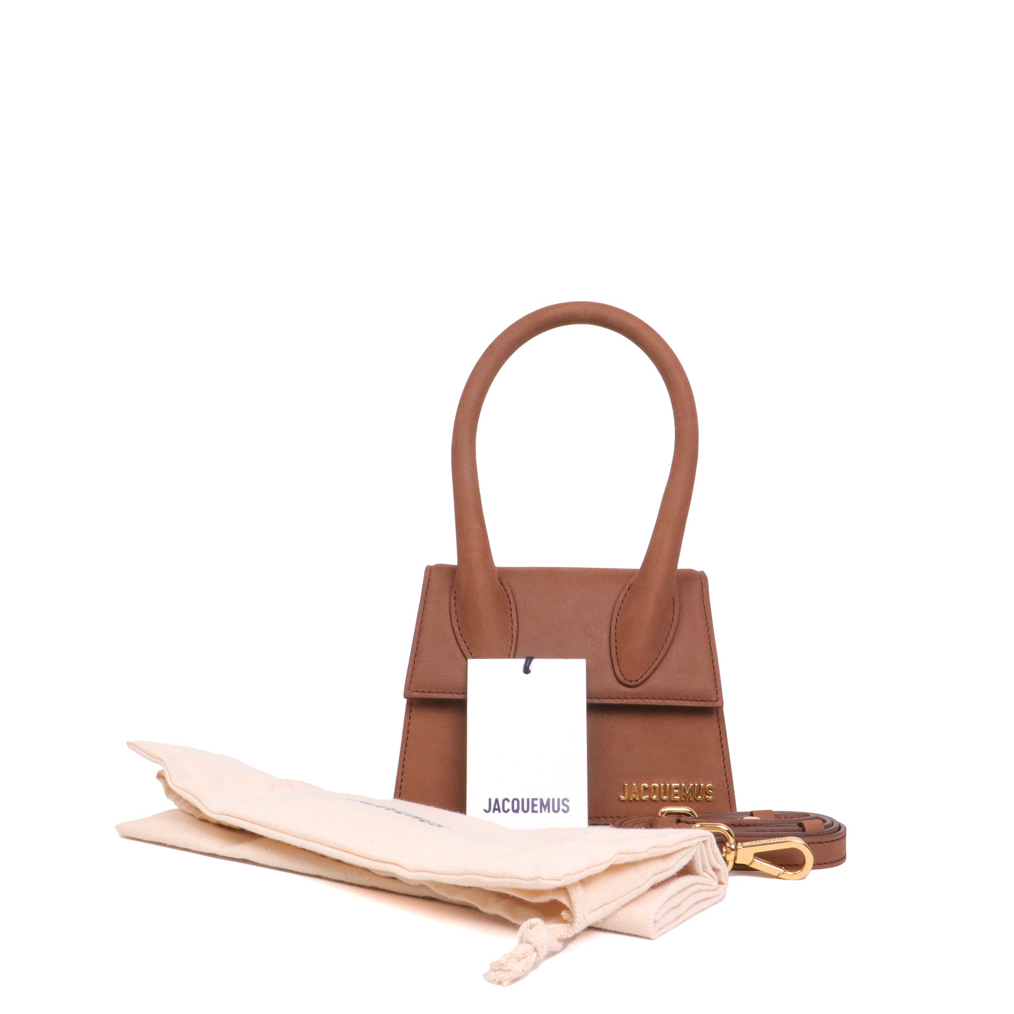 JACQUEMUS - Sac à bandoulière Chiquito Moyen Jacquemus en cuir gommé marron
