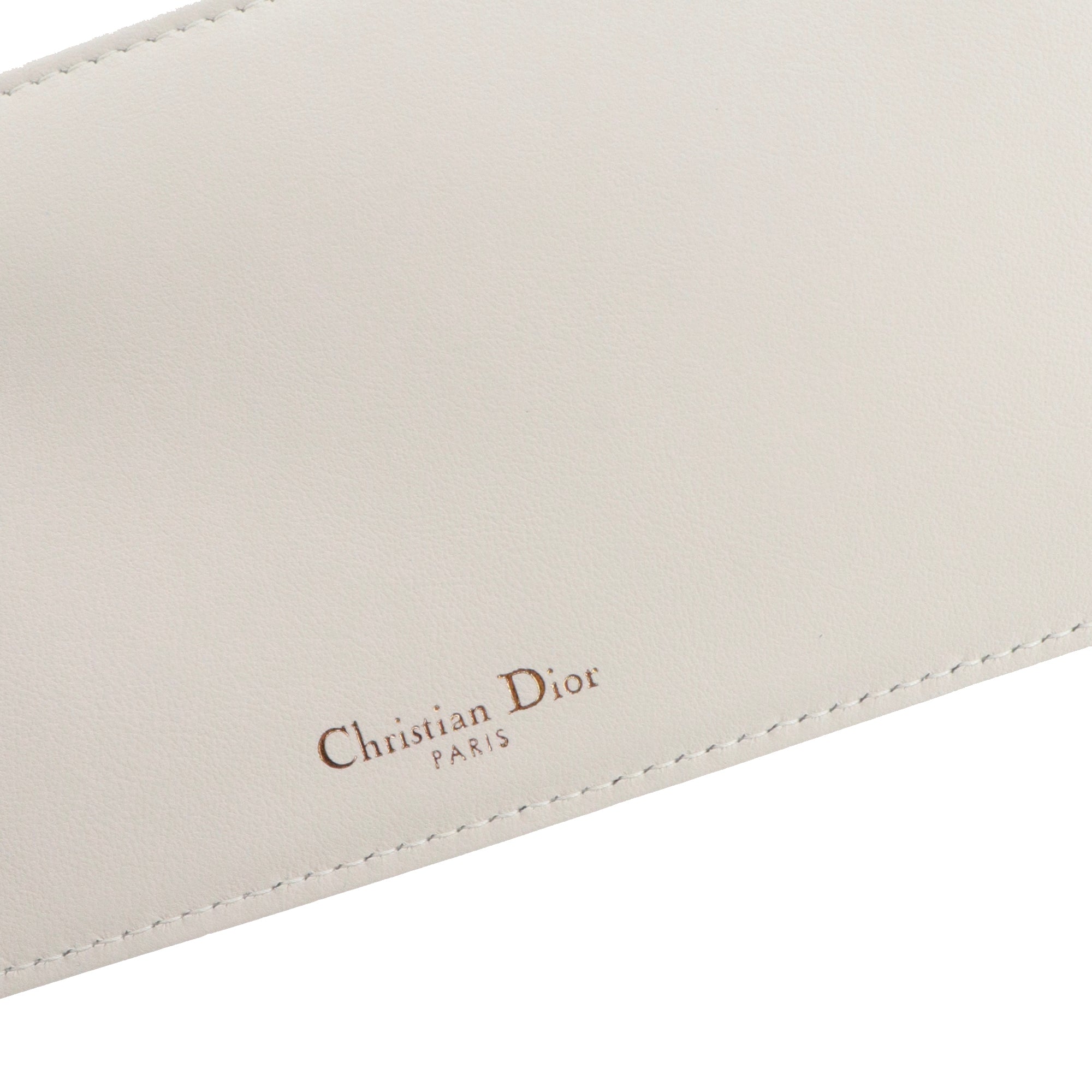 DIOR - Wallet On Chain Dioramour Dior en cuir à pois rouge et blanc