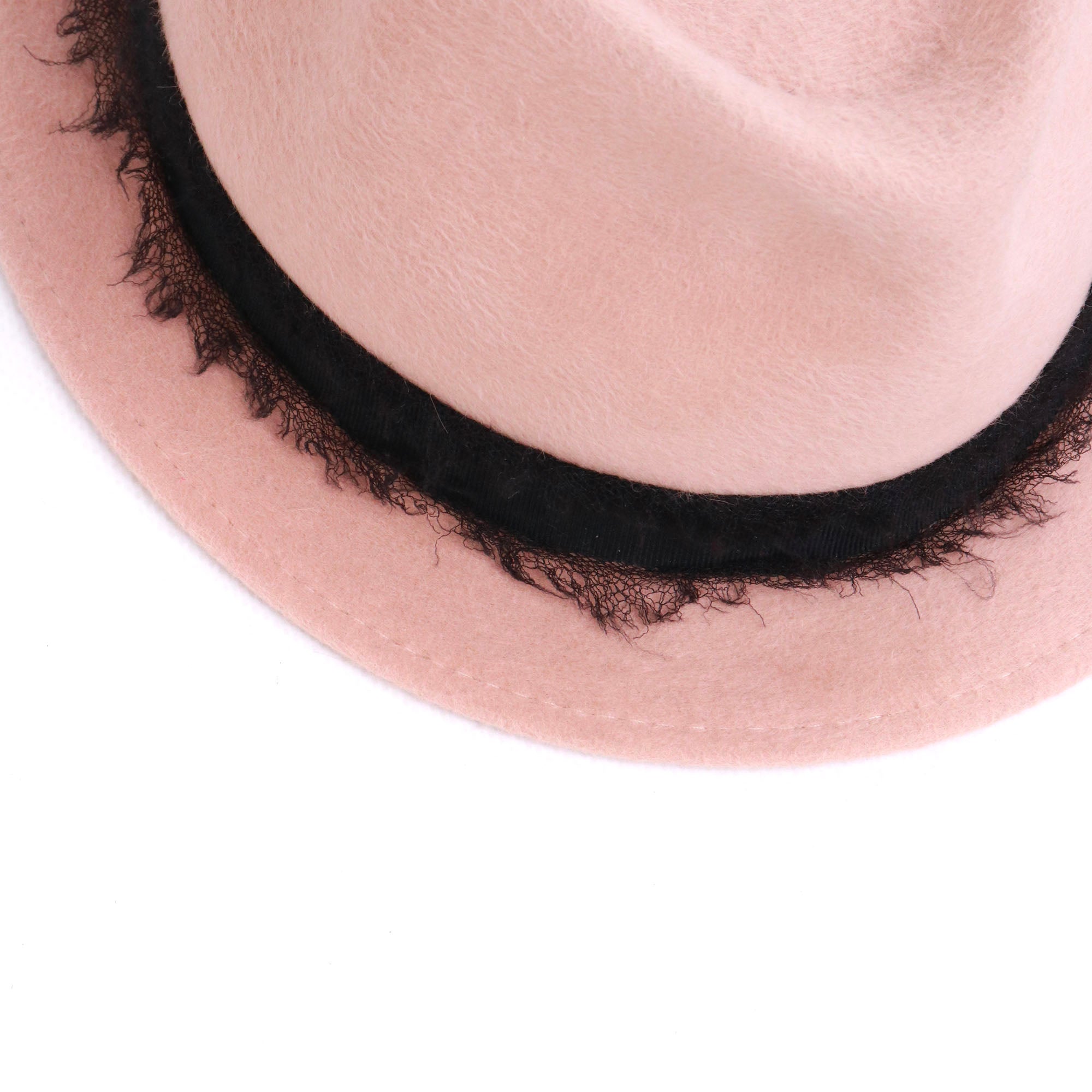 MAISON MICHEL - Chapeau Maison Michel en feutrine rose ancien (S)