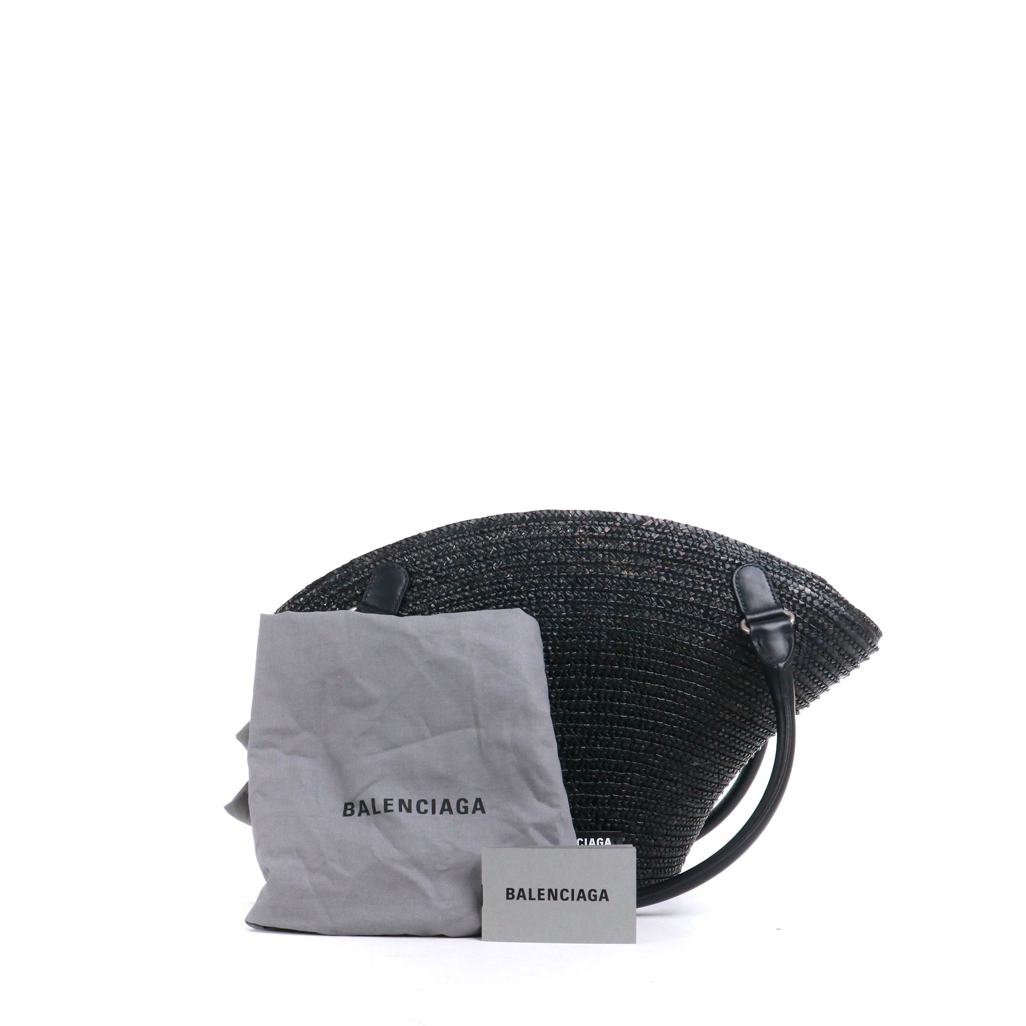 BALENCIAGA - Sac cabas Beach Medium Balenciaga en paille noire