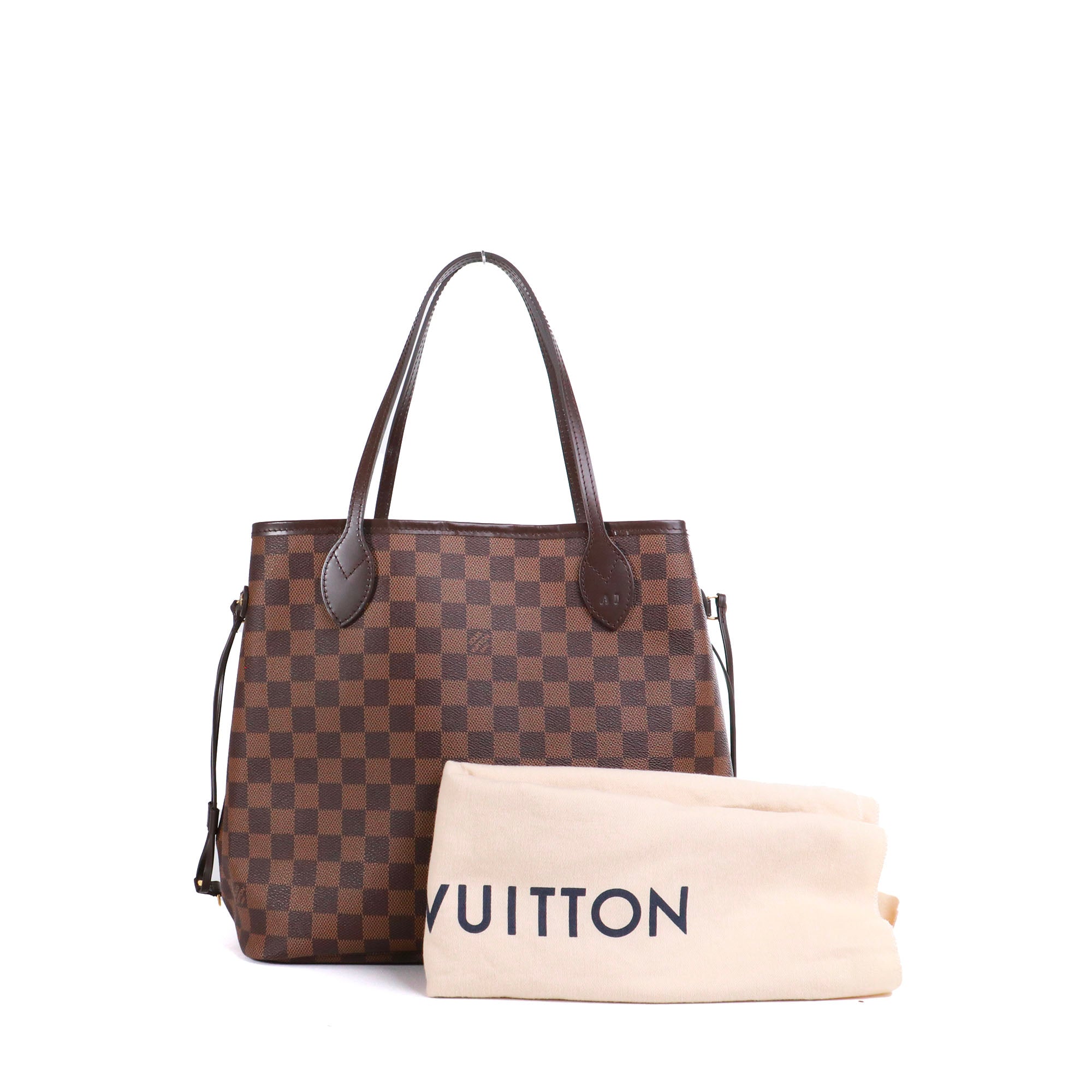 LOUIS VUITTON - Sac cabas Neverfull MM Louis Vuitton en toile enduite damier ébène