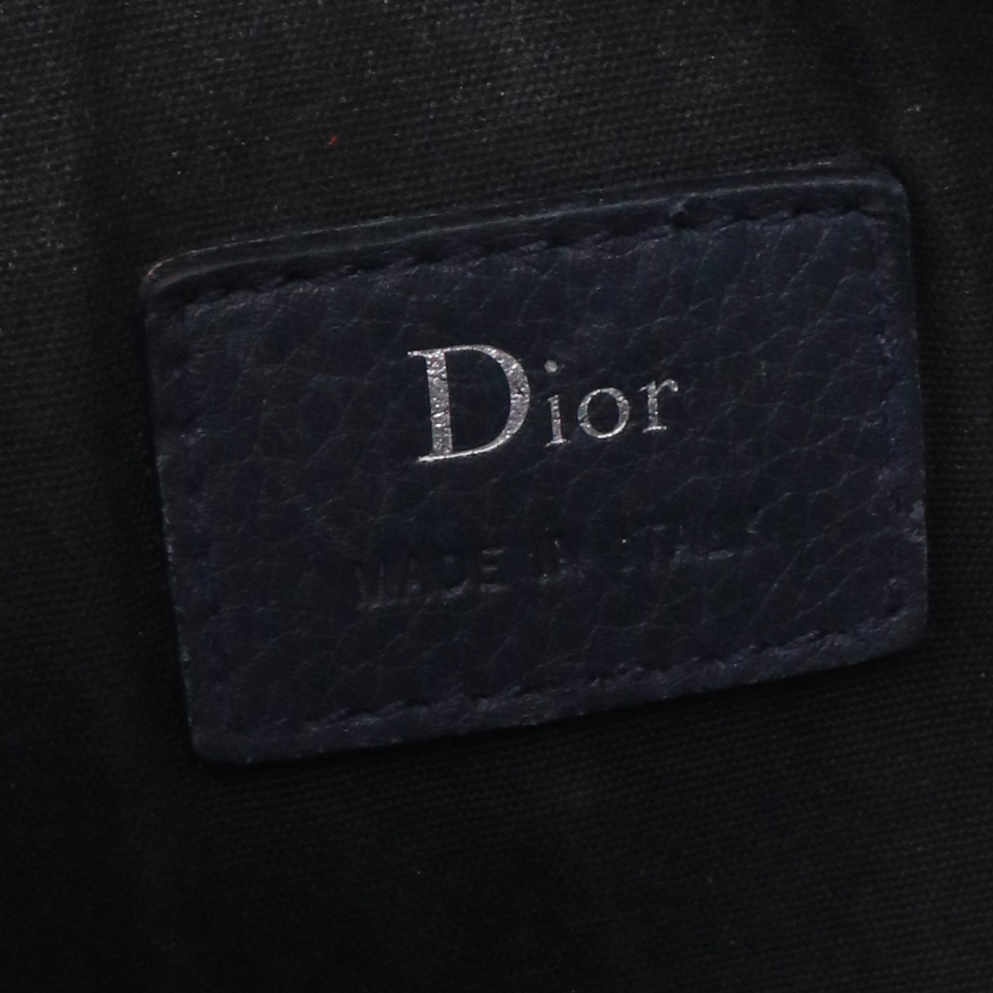 DIOR - Sac à bandoulière Roller Dior en cuir grainé bleu marine
