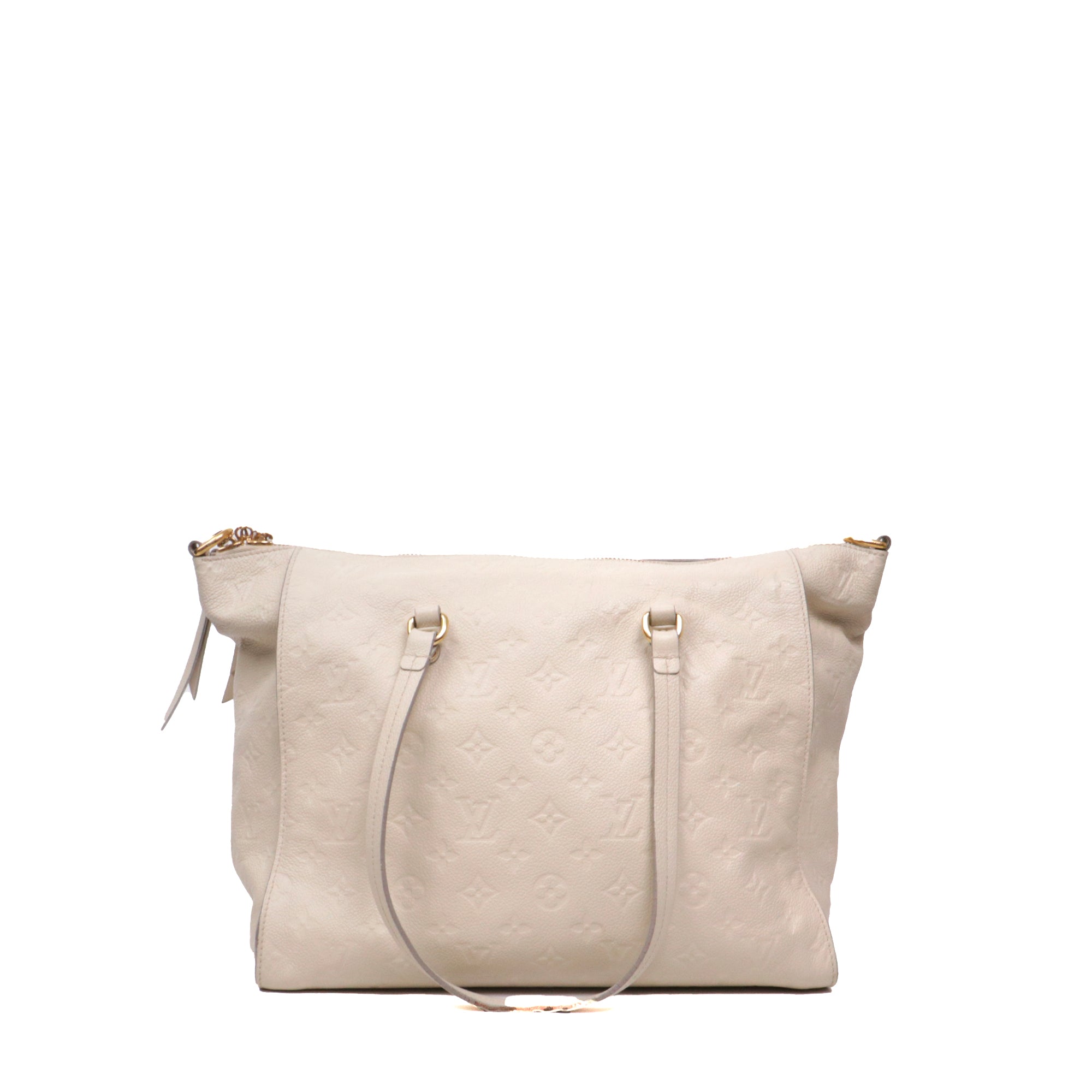 LOUIS VUITTON - Sac à main Lumineuse Louis Vuitton en cuir empreinte beige
