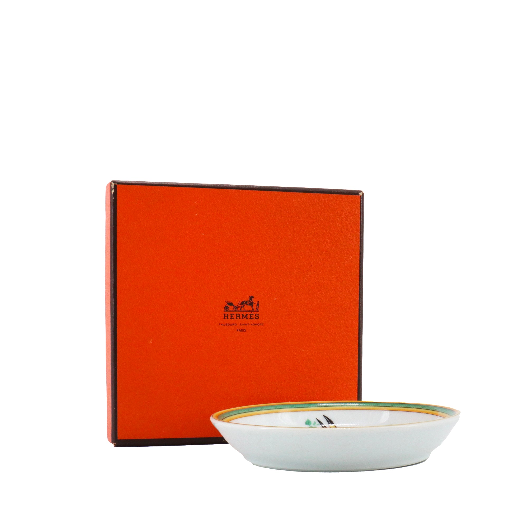 HERMÈS - Vide poche Toucans Hermès en porcelaine multicolore