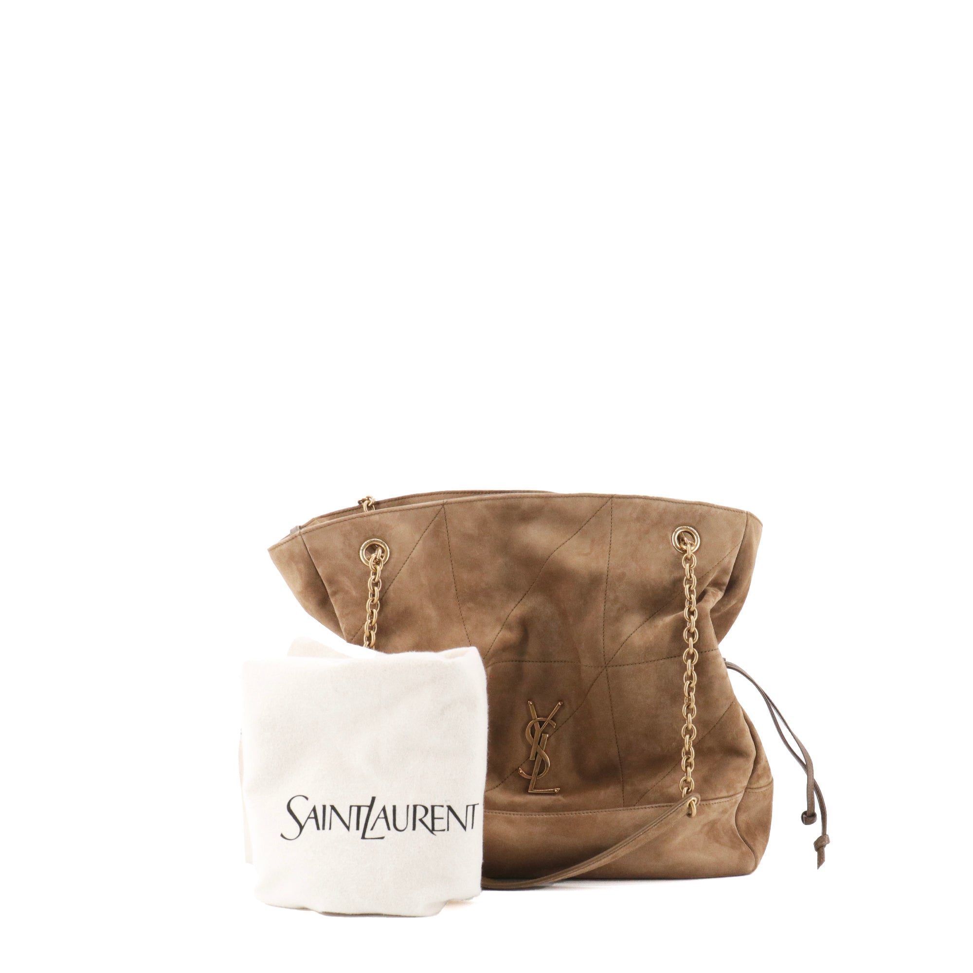 SAINT LAURENT - Sac à main Jamie Shopping Saint Laurent en suède marron