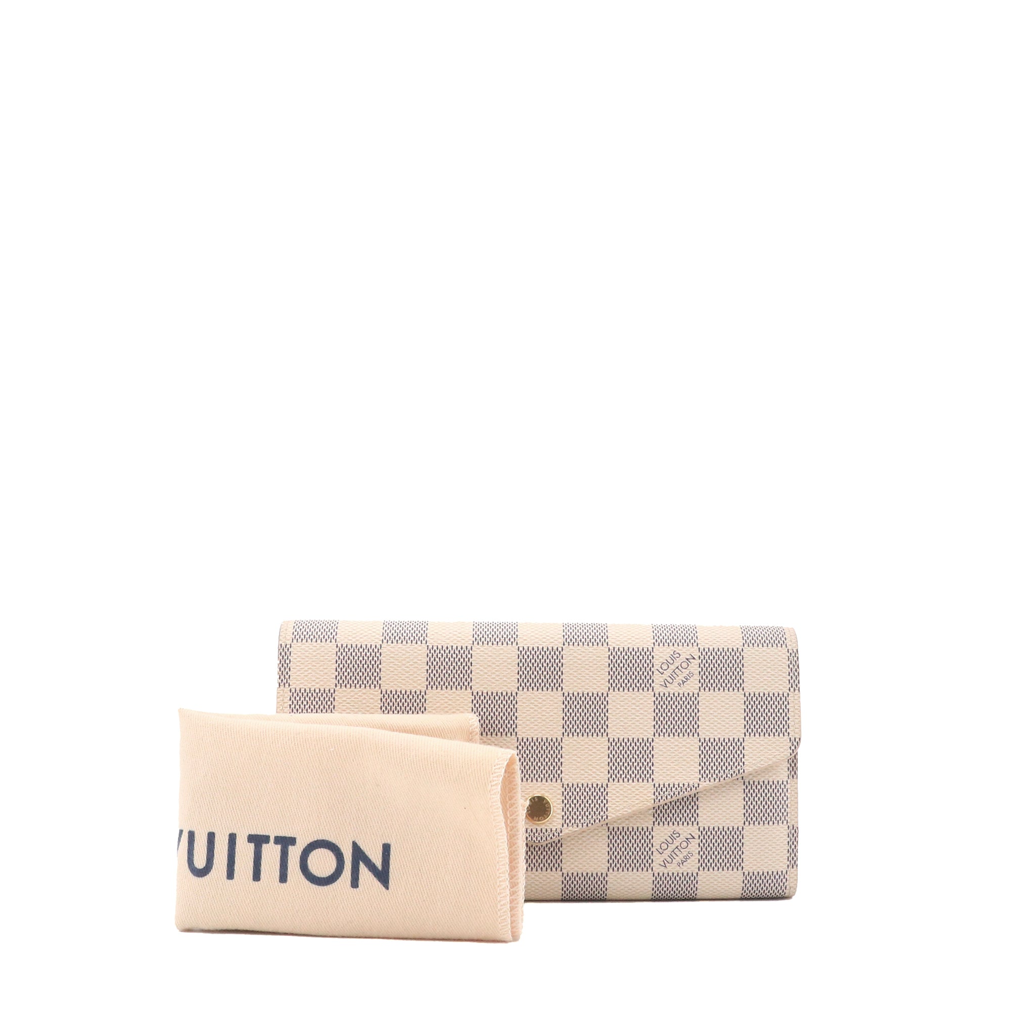 LOUIS VUITTON - Portefeuille Sarah Louis Vuitton en toile damier azur