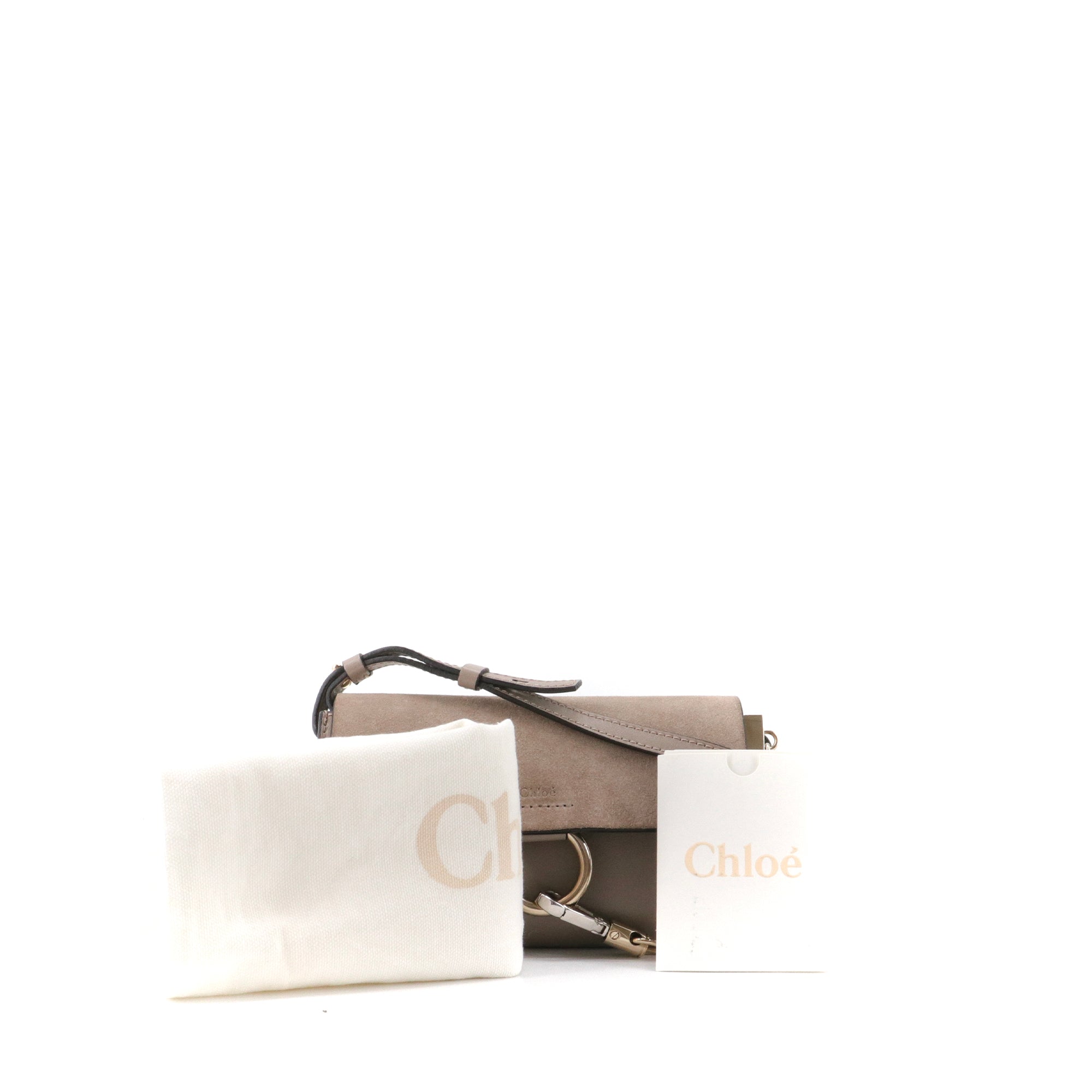 CHLOÉ - Sac à bandoulière Faye mini Chloé en cuir et daim beige