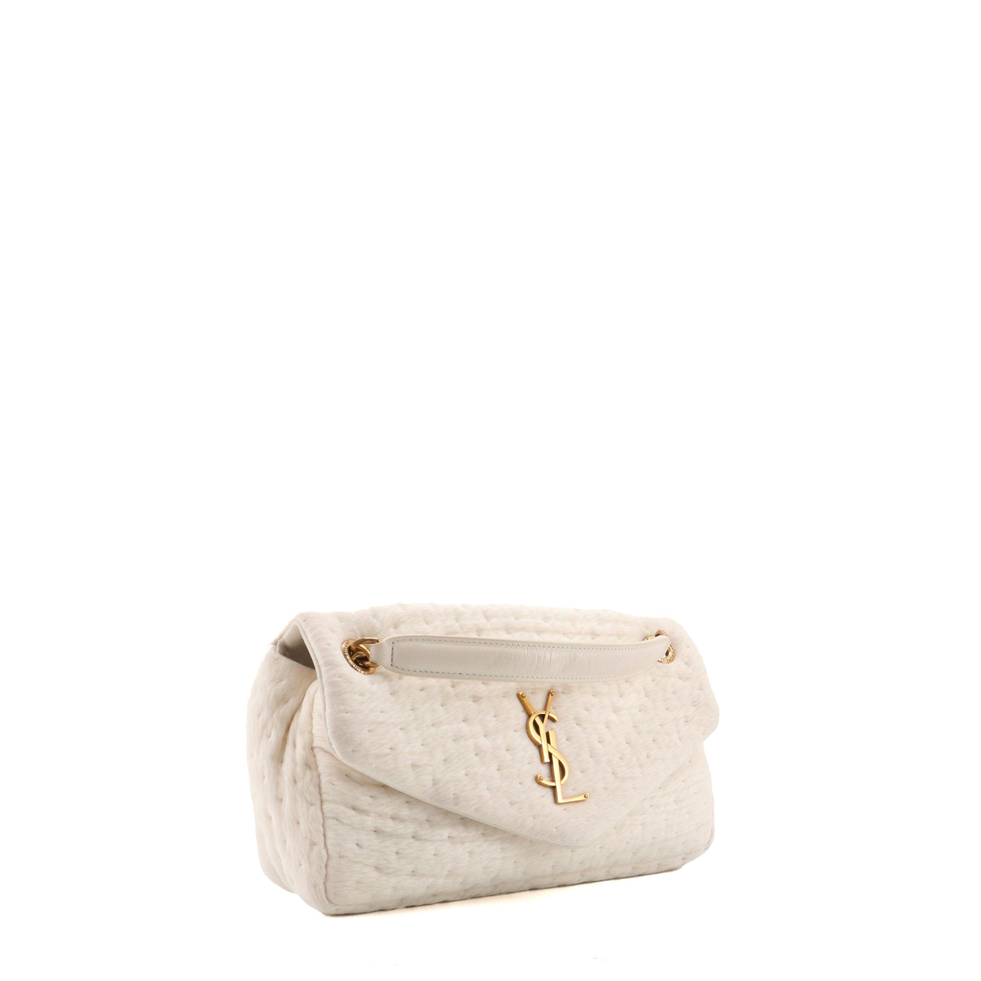 SAINT LAURENT - Sac à bandoulière Calypso Saint Laurent en toile crème