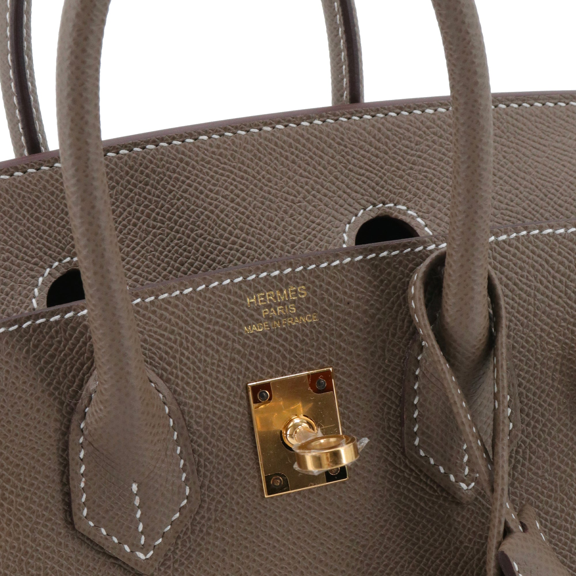 HERMÈS - Sac à main Birkin 25 Hermès en cuir epsom étoupe