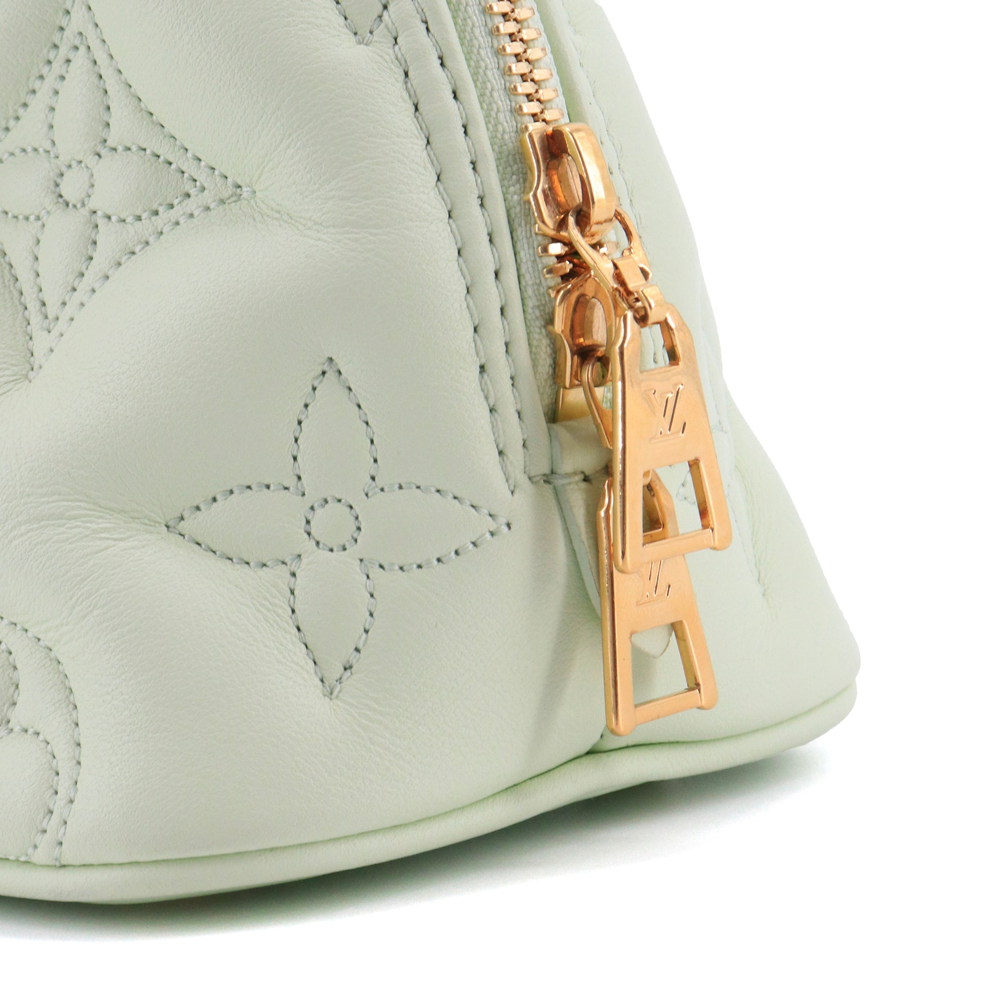 LOUIS VUITTON - Sac à bandoulière Alma BB Bubblegram Louis Vuitton en cuir vert d'eau