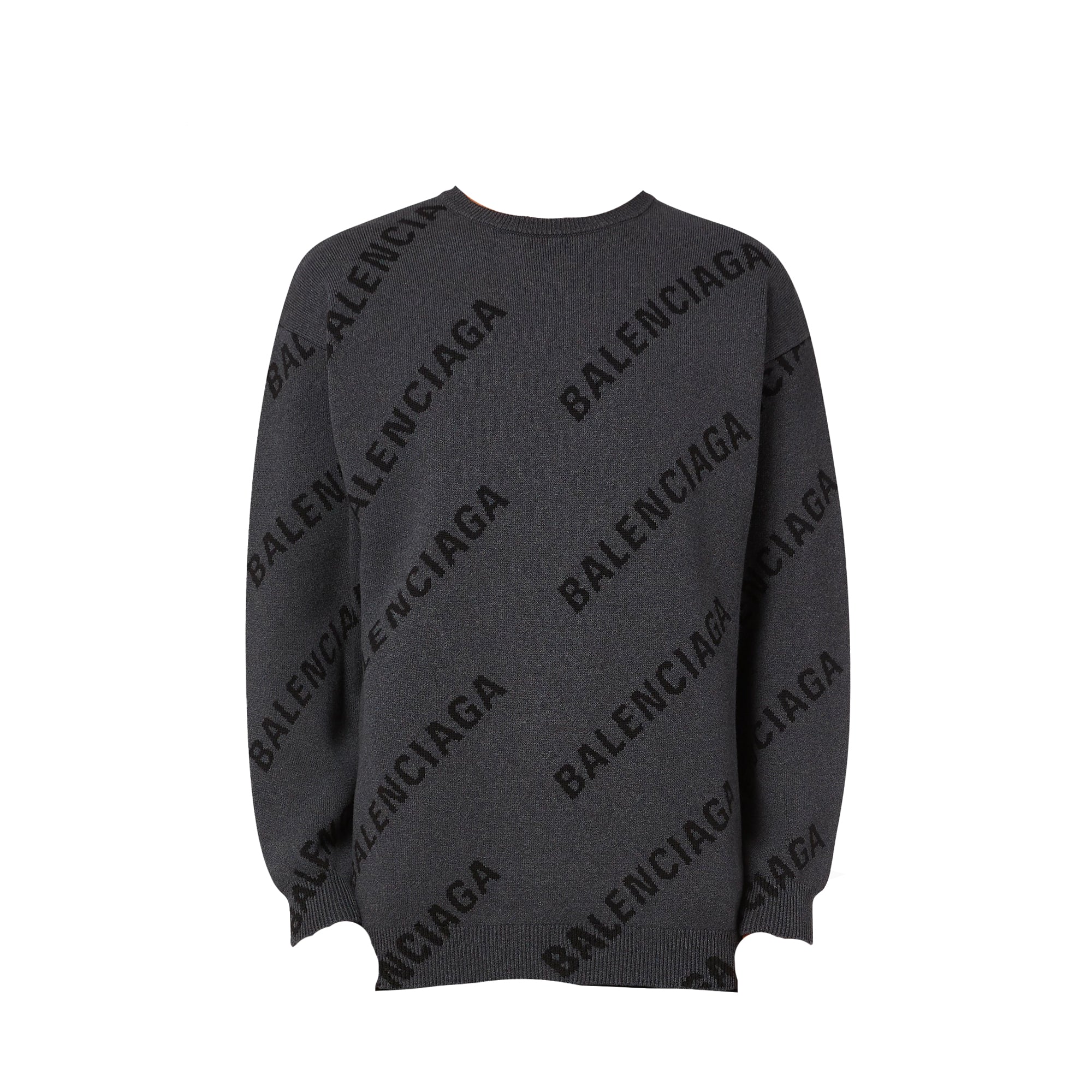 BALENCIAGA - Pull monogrammé Balenciaga en laine grise (S)