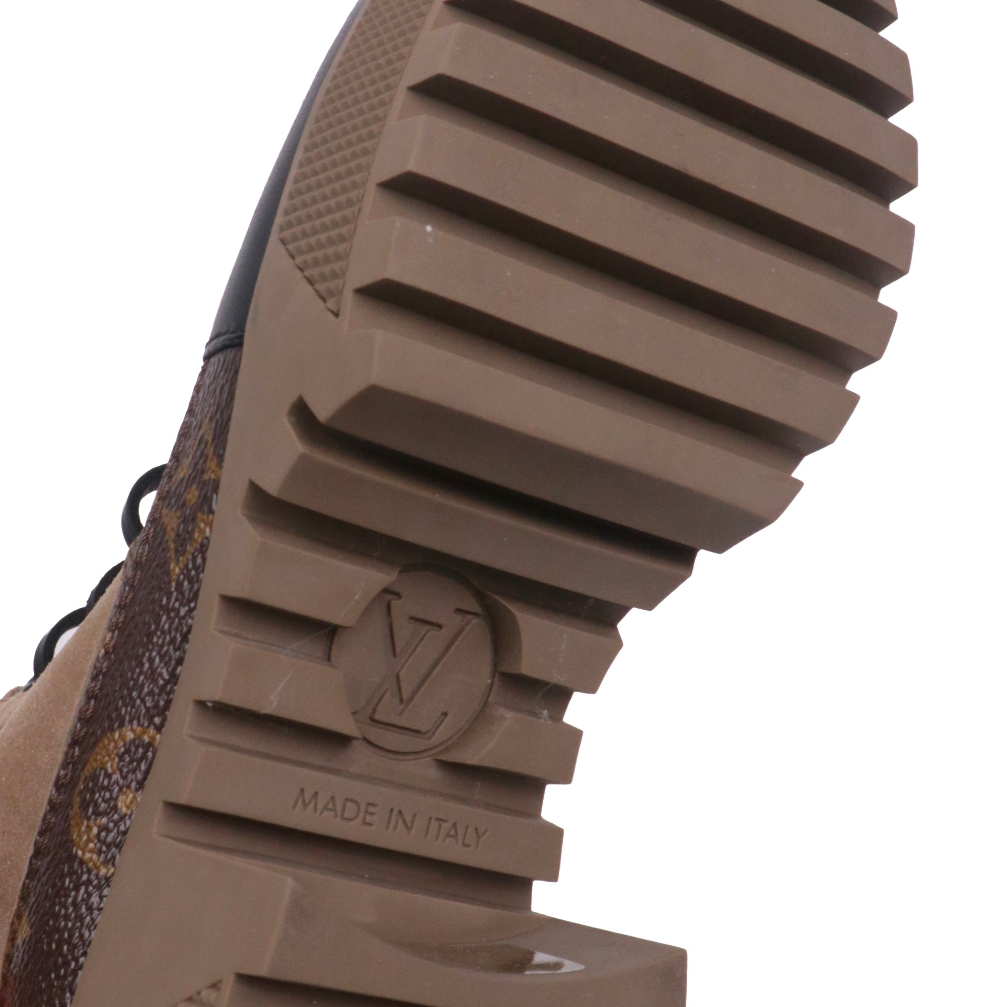 LOUIS VUITTON - Boots Desert Lauréate Louis Vuitton en cuir velours et toile monogrammée  (T37)