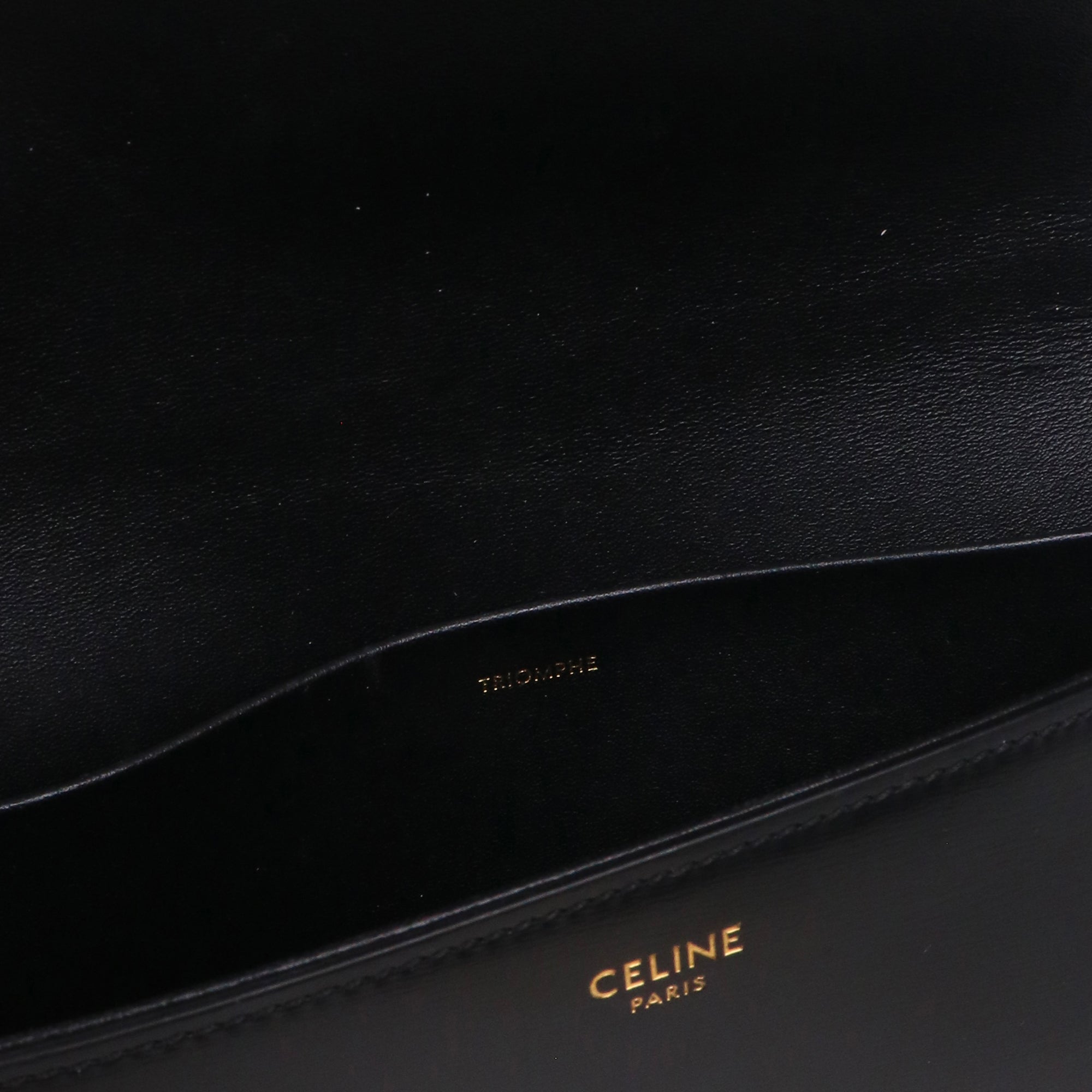 CELINE - Sac à épaule Shoulder Chain bag Triomphe Céline en cuir noir