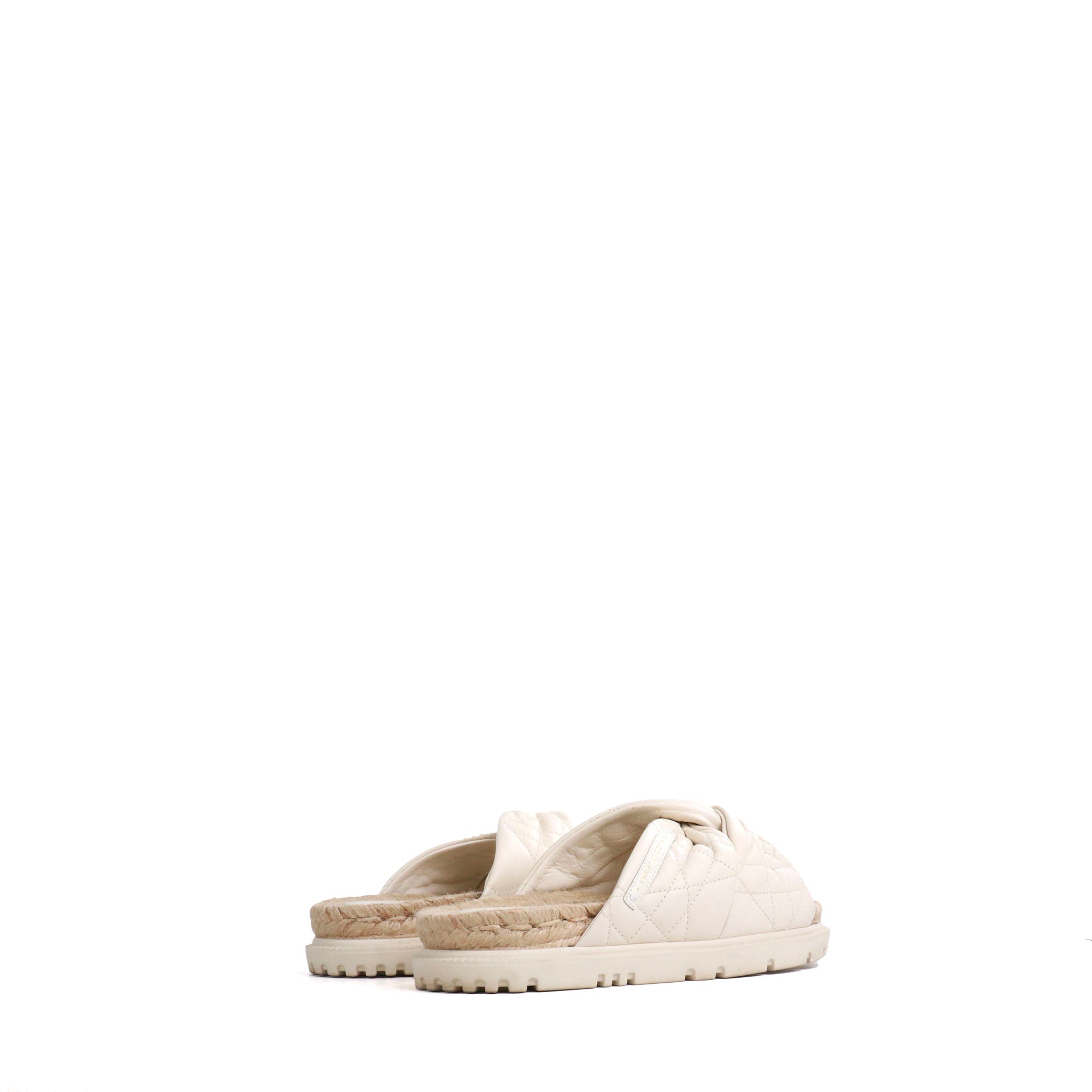 DIOR - Sandales D-Twist Dior en cuir blanc cassé (T38)