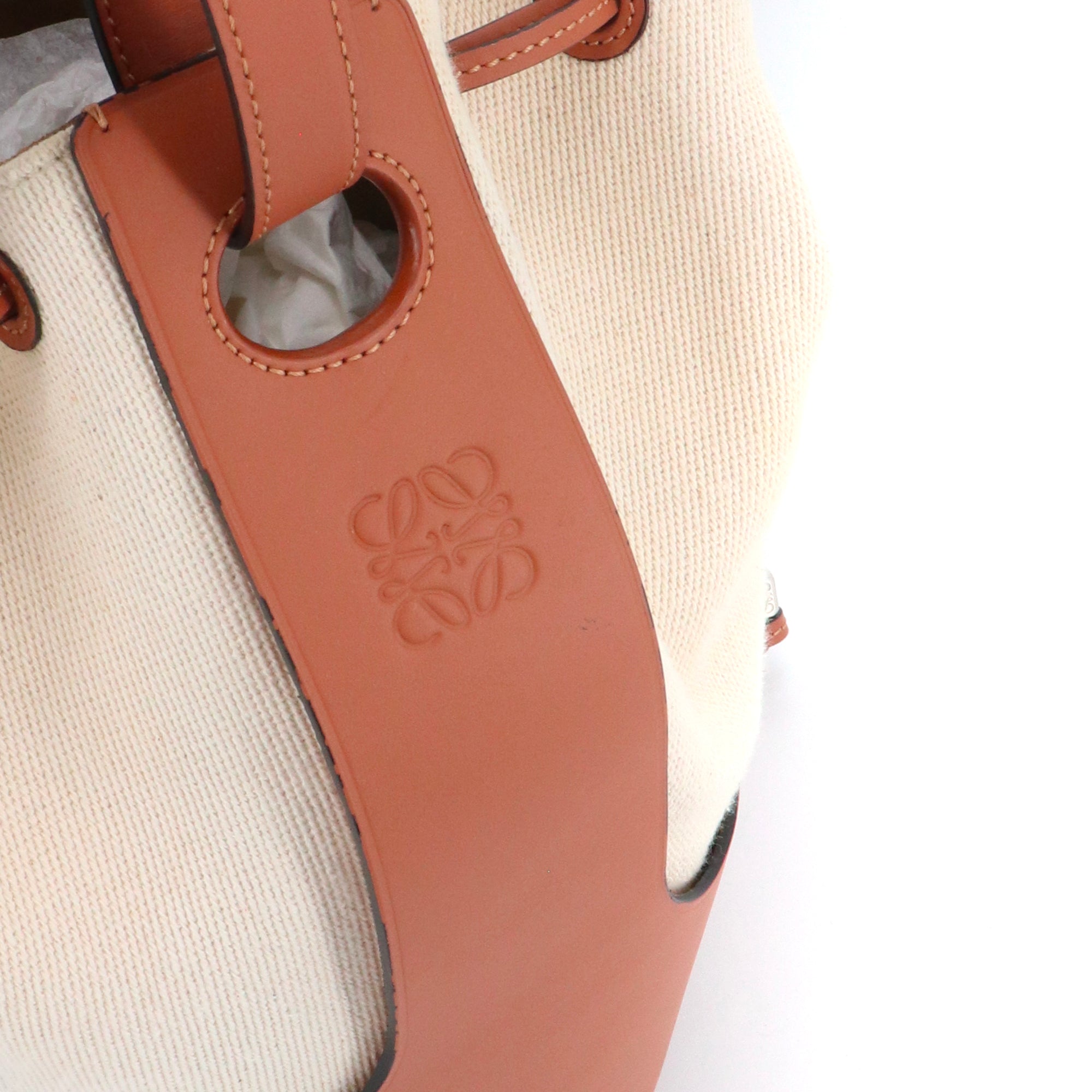 LOEWE - Sac à bandoulière Balloon Loewe en toile et cuir marron