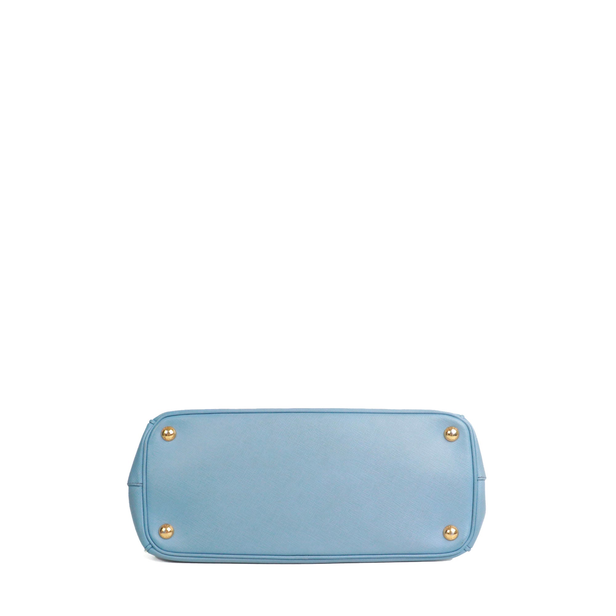 PRADA - Sac à main Galleria Prada en cuir grainé bleu