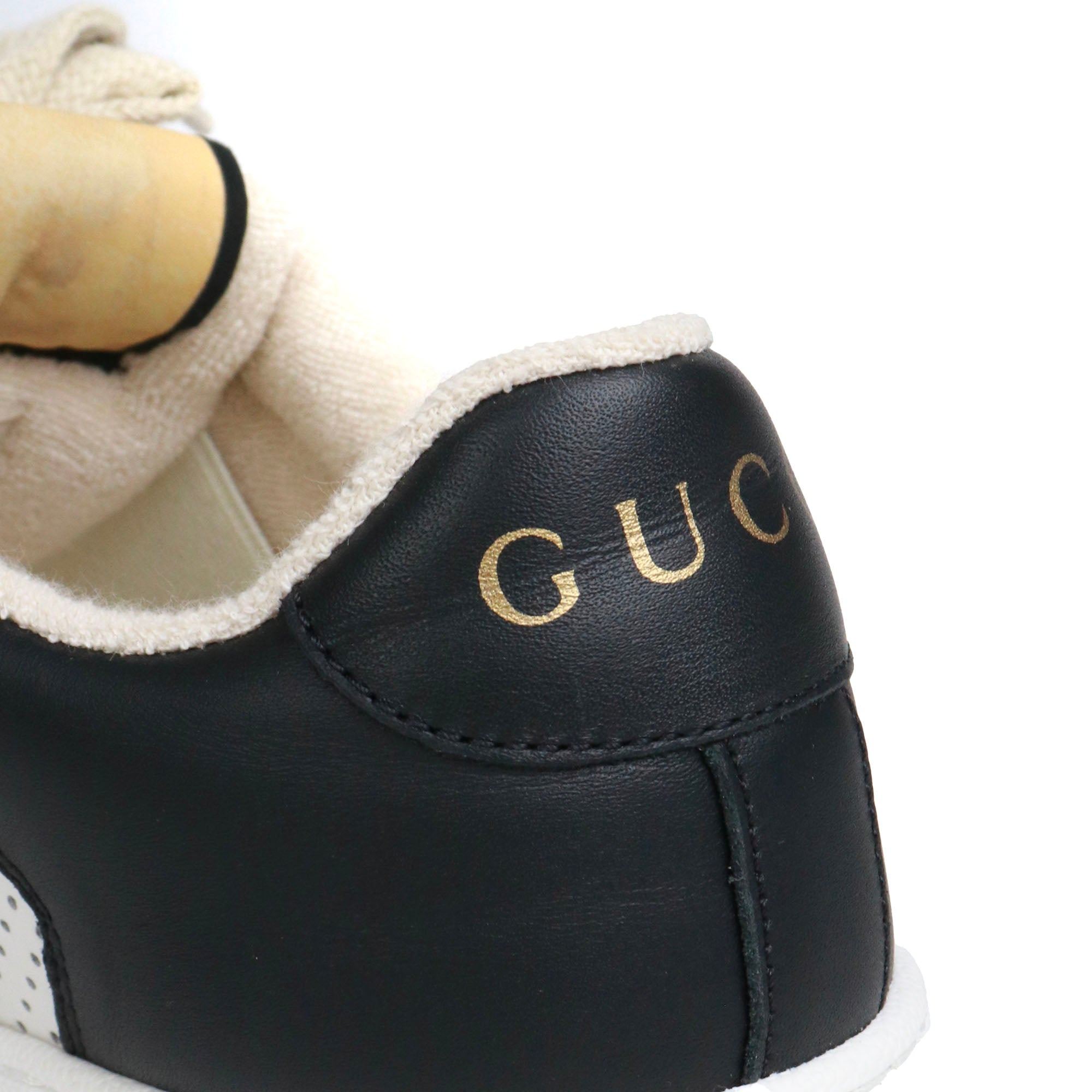 GUCCI - Sneakers Screener Gucci à lacets en cuir noir (T35,5)