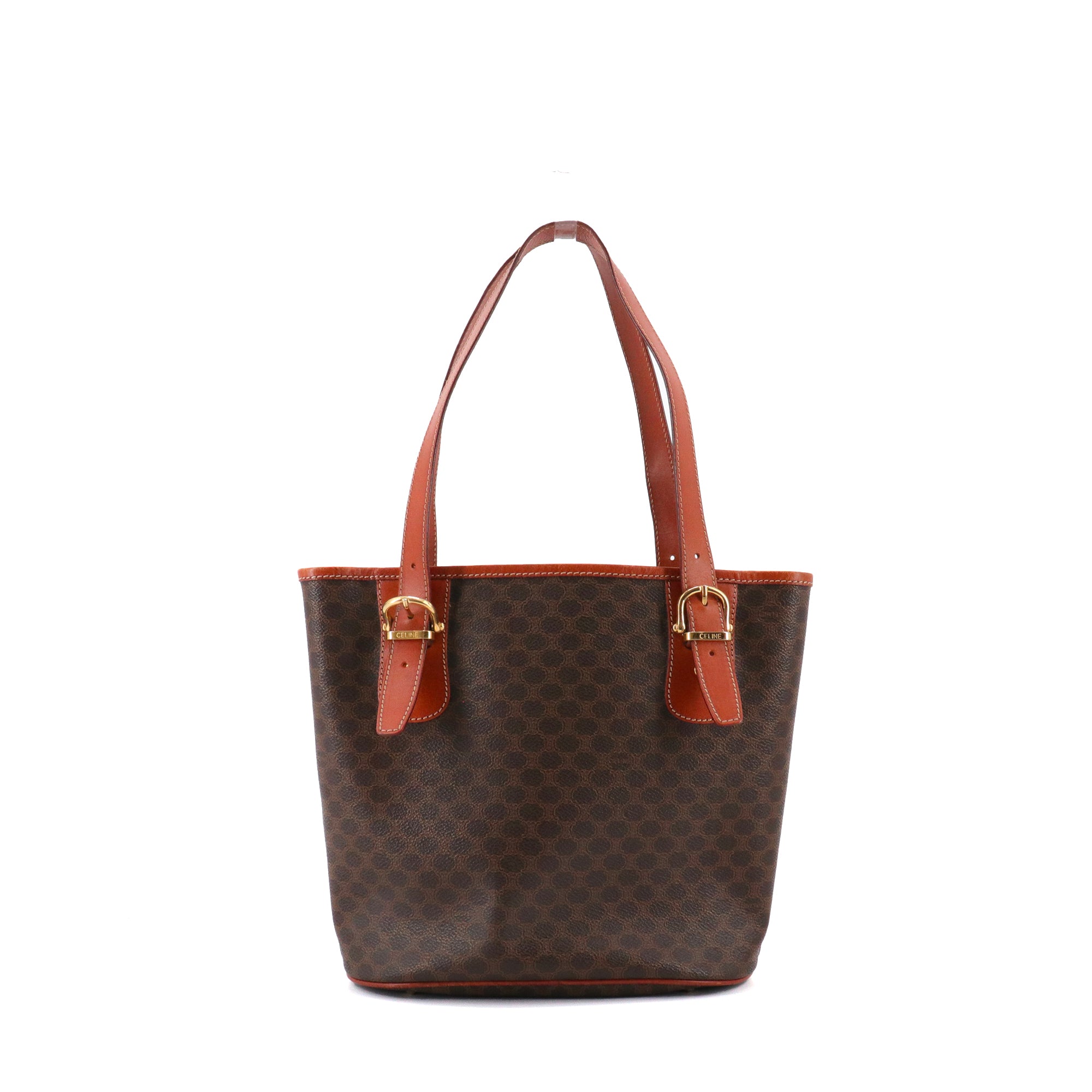 CELINE - Sac à main Seau Triomphe Celine en toile monogrammée marron