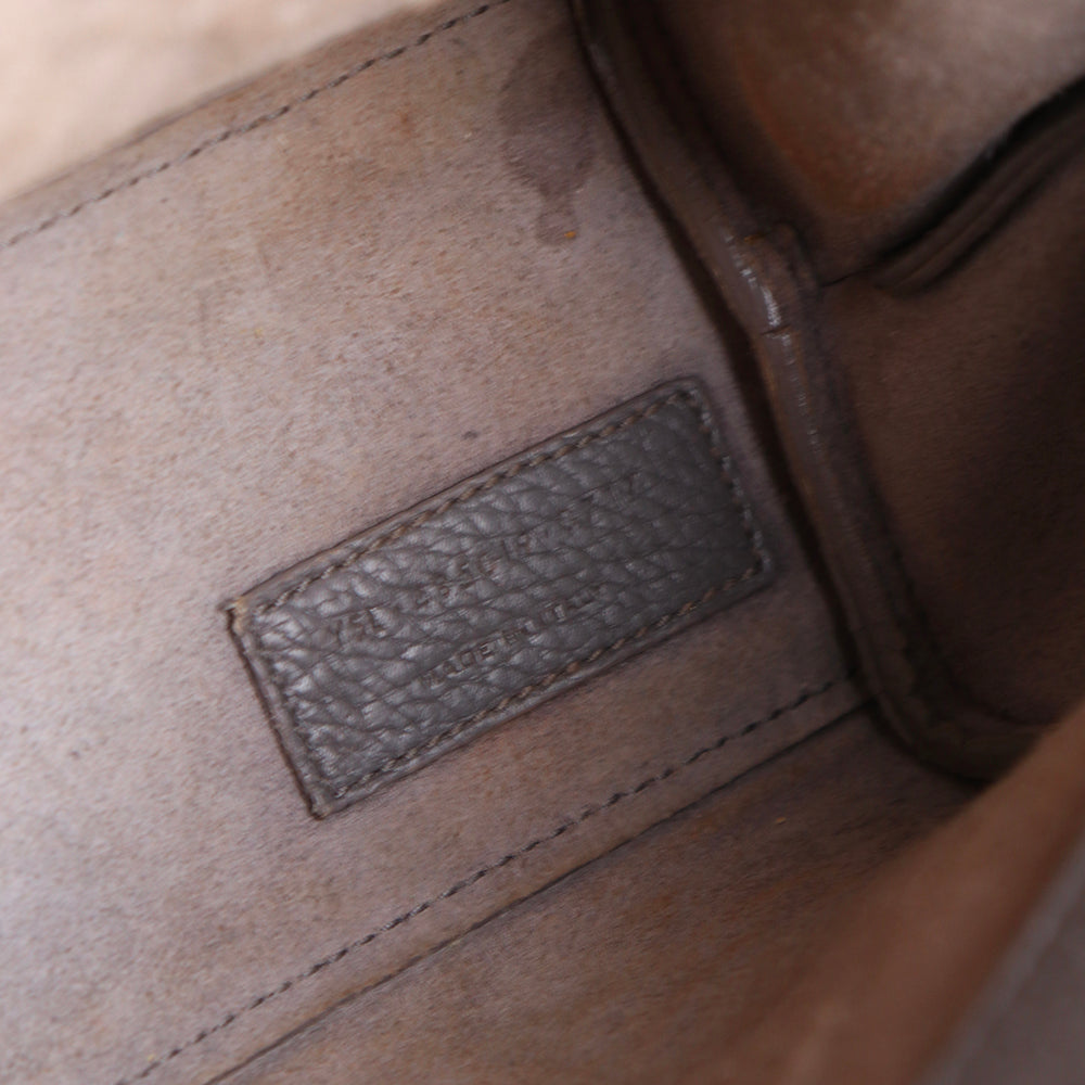 SAINT LAURENT - Sac de jour nano en cuir grainé gris