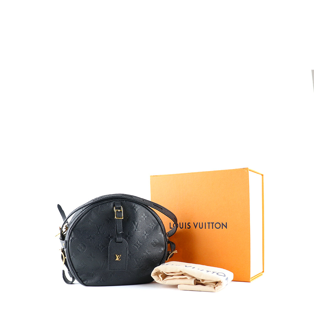 LOUIS VUITTON - Sac à bandoulière Boîte à chapeaux en cuir grainé noir