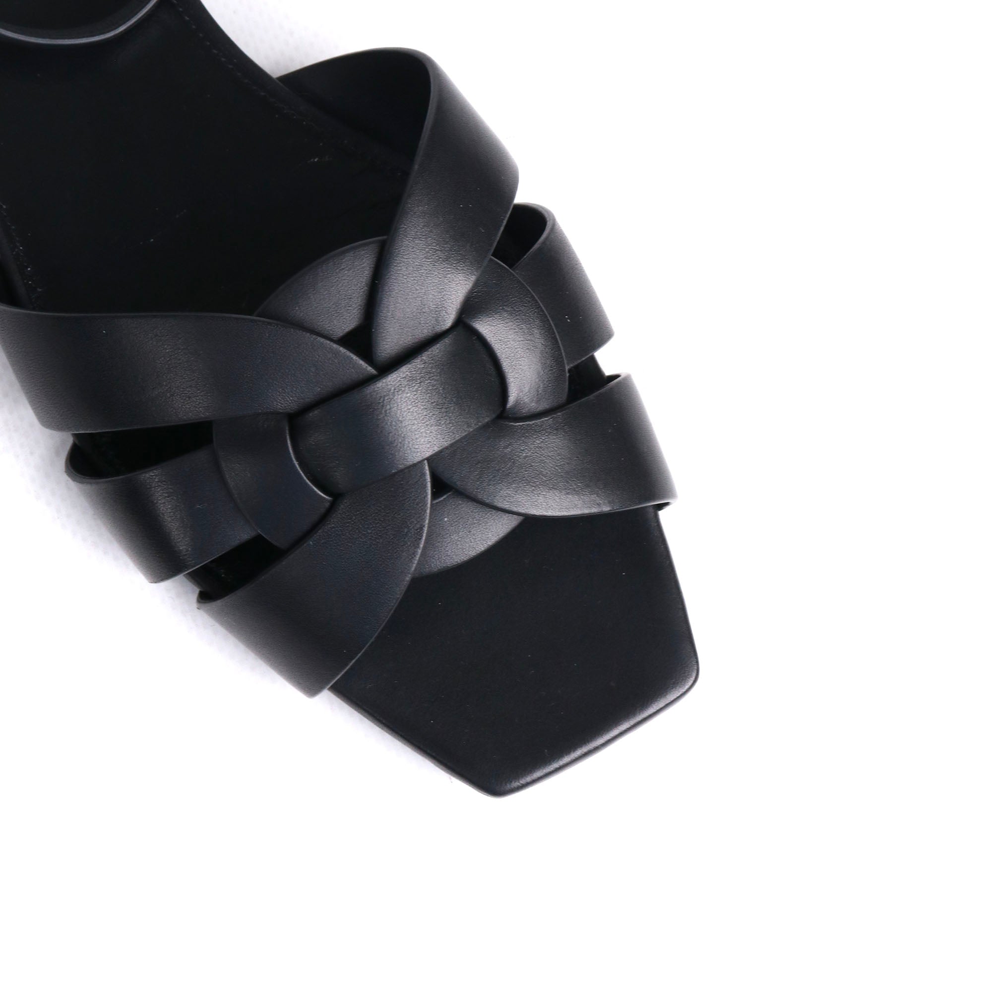 SAINT LAURENT - Sandales Tribute Saint Laurent en cuir noir (T39)