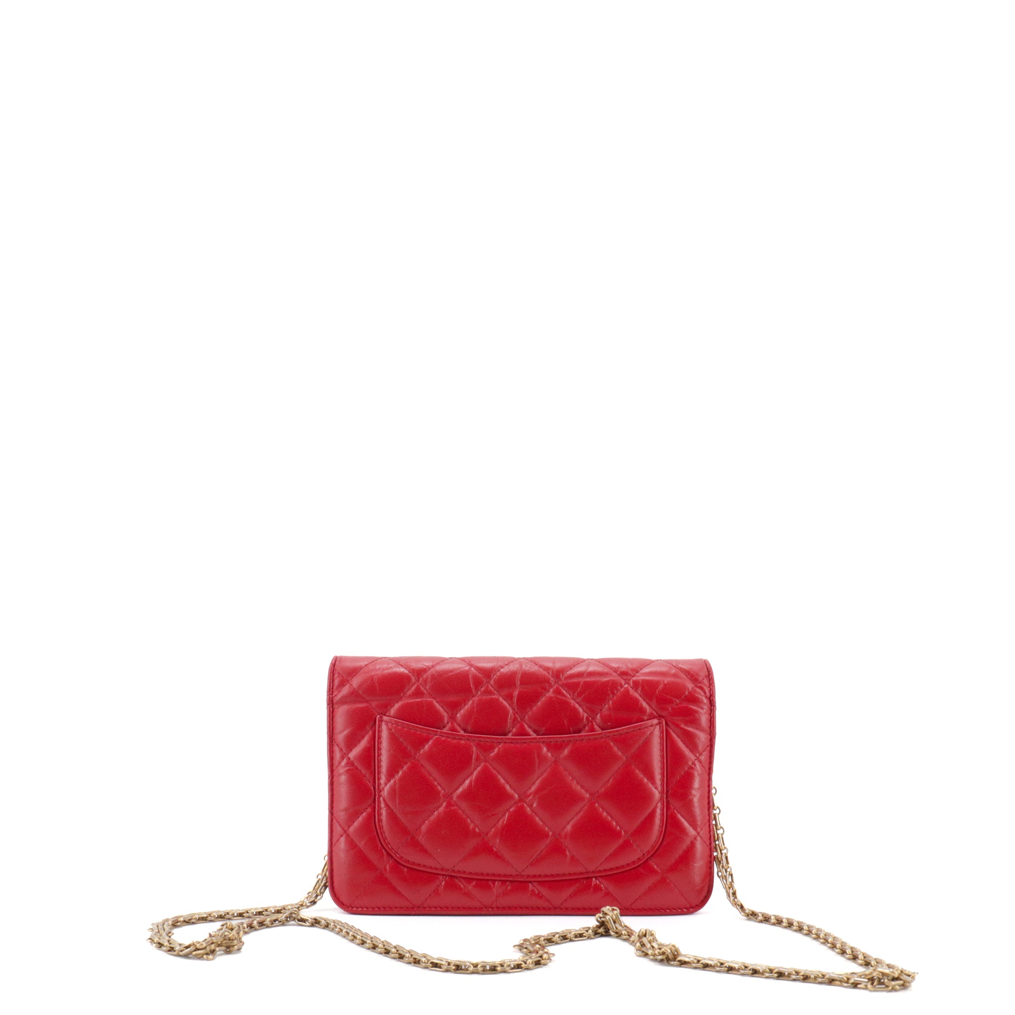 CHANEL - Wallet on chain 2.55 Chanel en cuir matelassé rouge