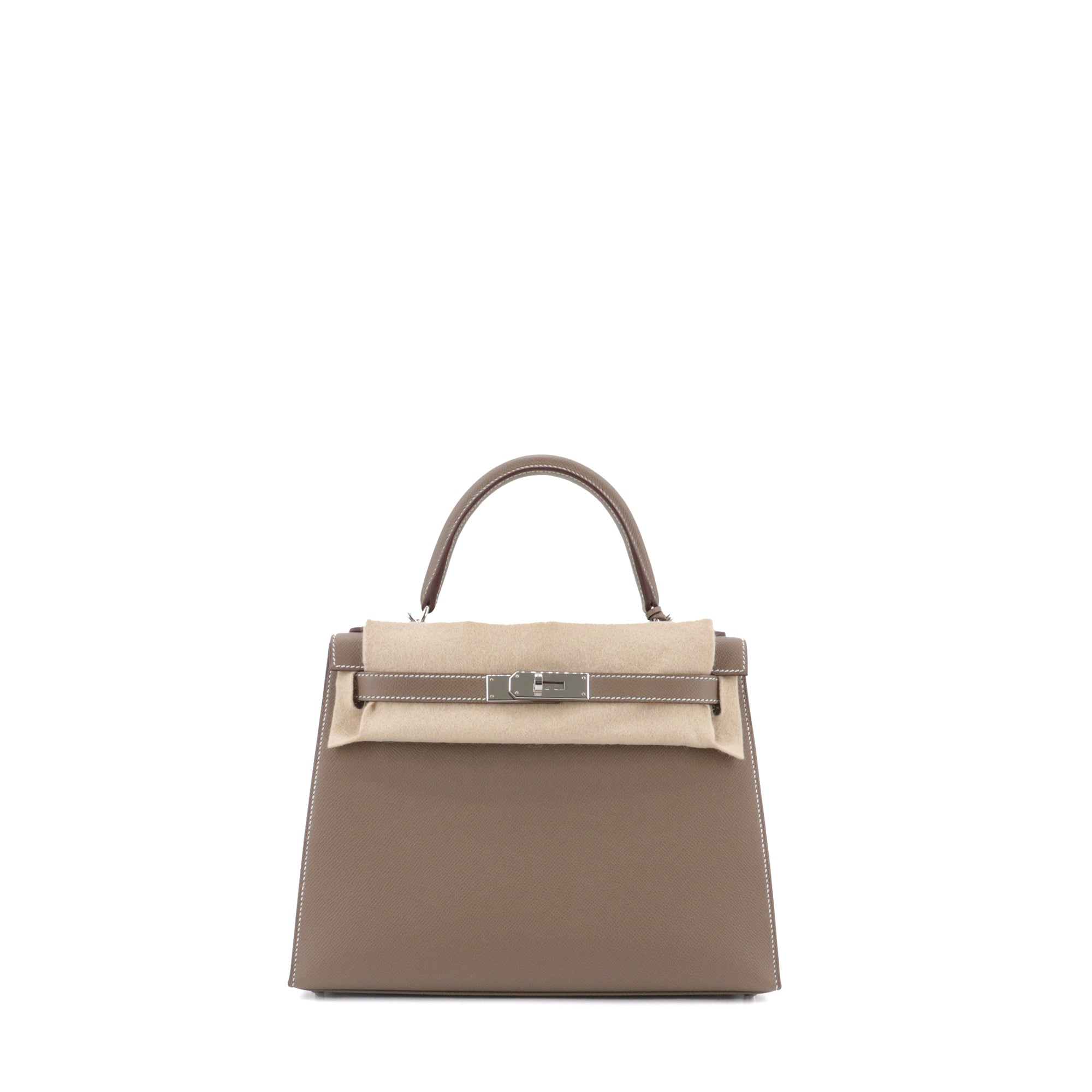 HERMÈS - Kelly 28 handbag in saddle biscuit epsom leather