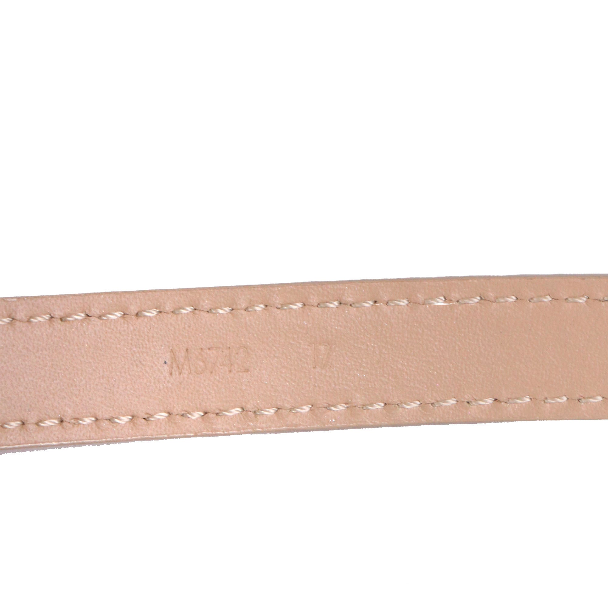 LOUIS VUITTON - Bracelet triple tour Louis Vuitton en cuir beige (T17)