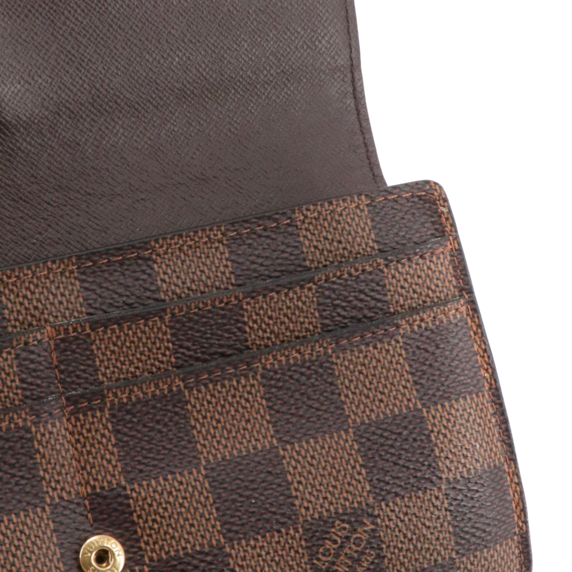 LOUIS VUITTON - Portefeuille Sarah Louis Vuitton en toile damier ébène