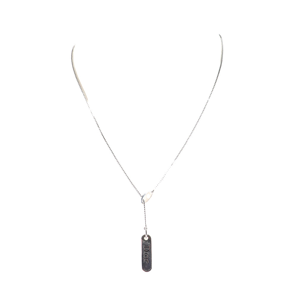 DIOR - Collier en métal argenté vintage
