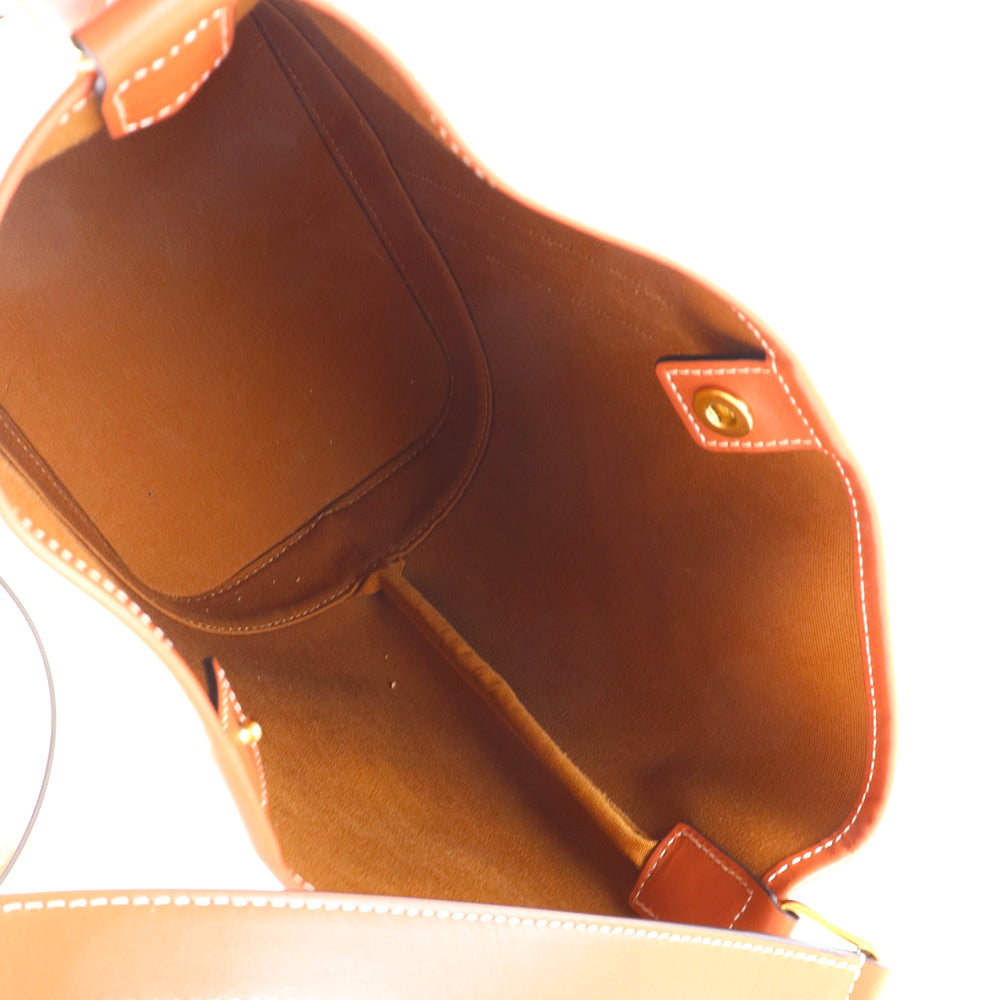 CELINE - Sac à bandoulière Sceau Petit Modèle en toile enduite Triomphe et cuir