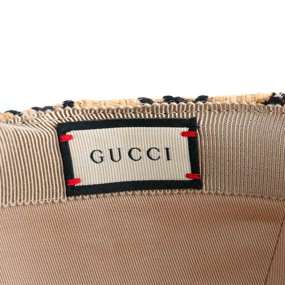 GUCCI - Casquette en raphia GG (M)