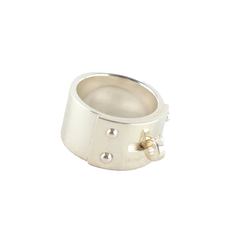 HERMÈS - Bague Kelly en argent (T53)
