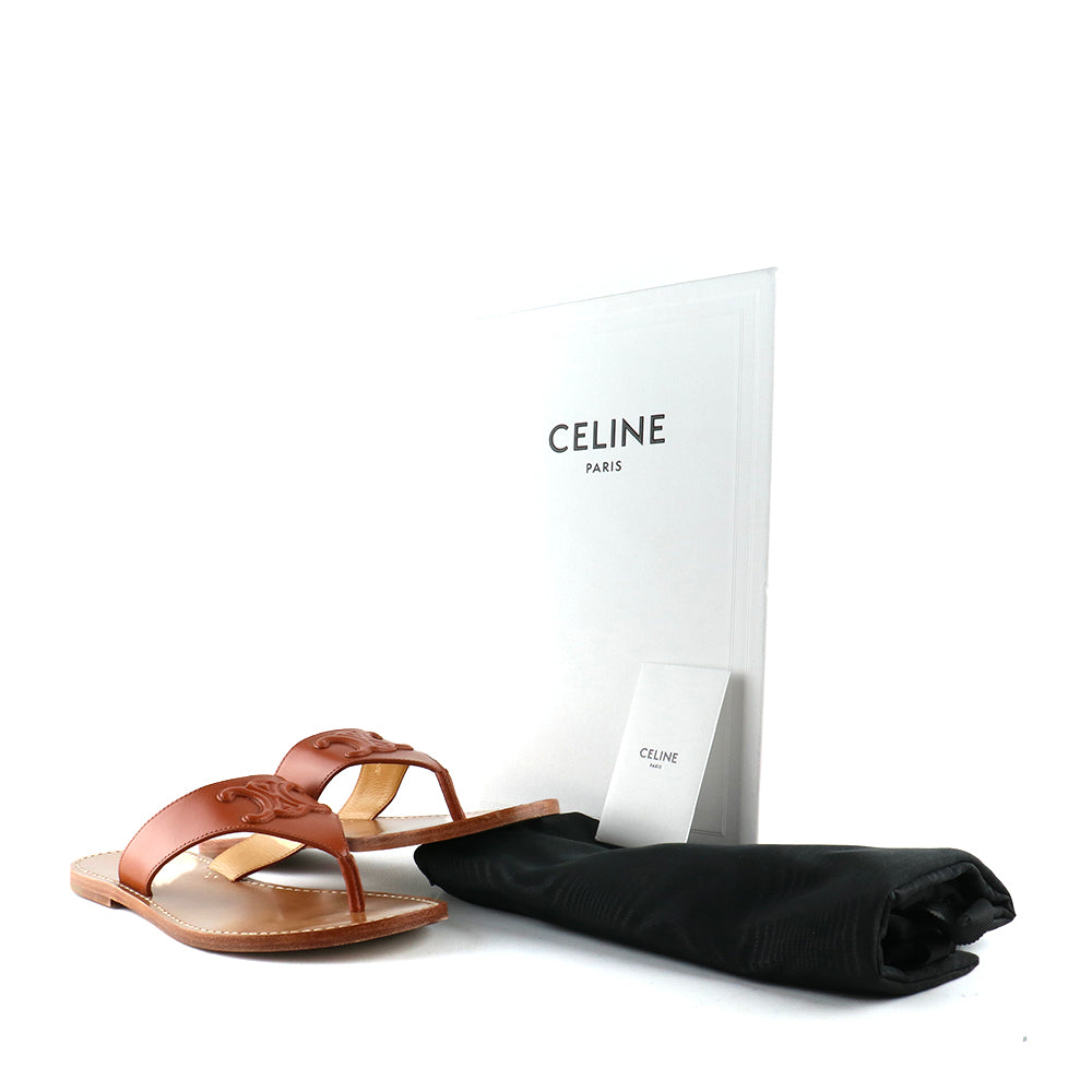 CELINE - Sandales Triomphe en cuir (T37)