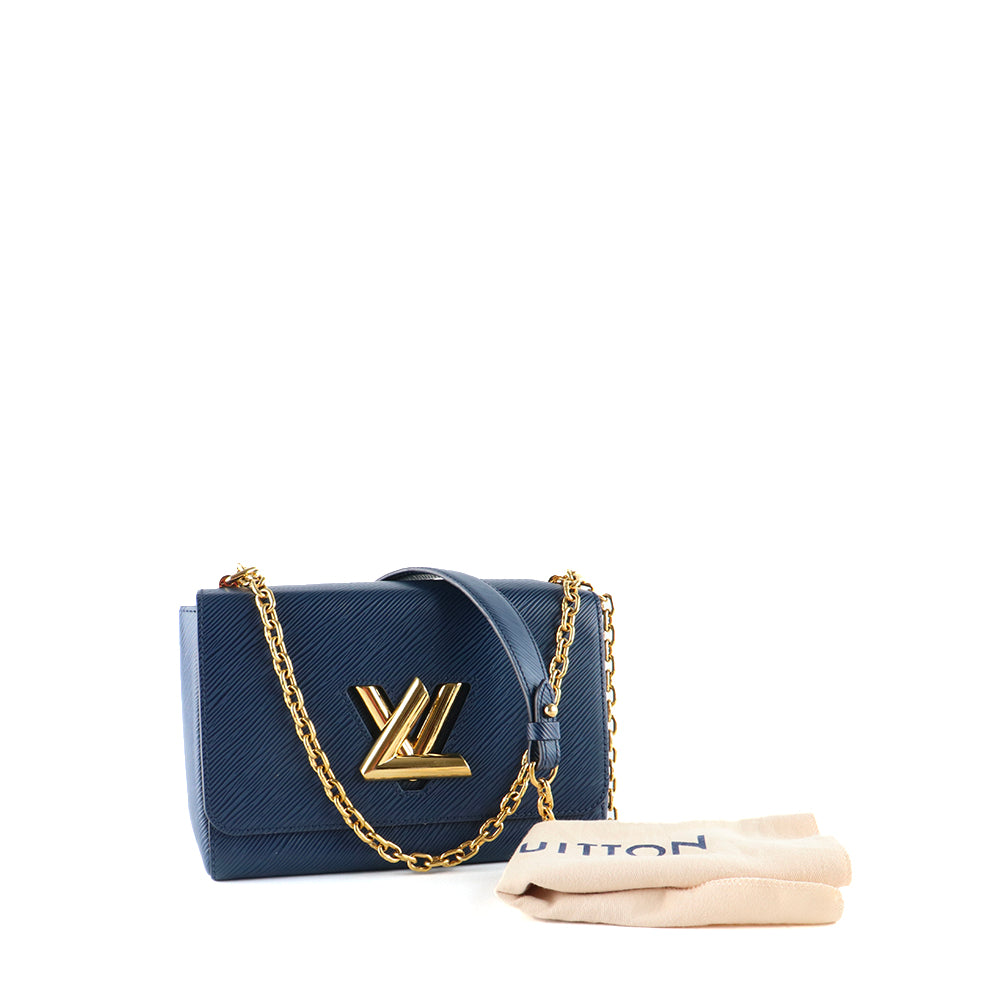 LOUIS VUITTON - Sac à bandoulière Twist MM en cuir épi bleu marine