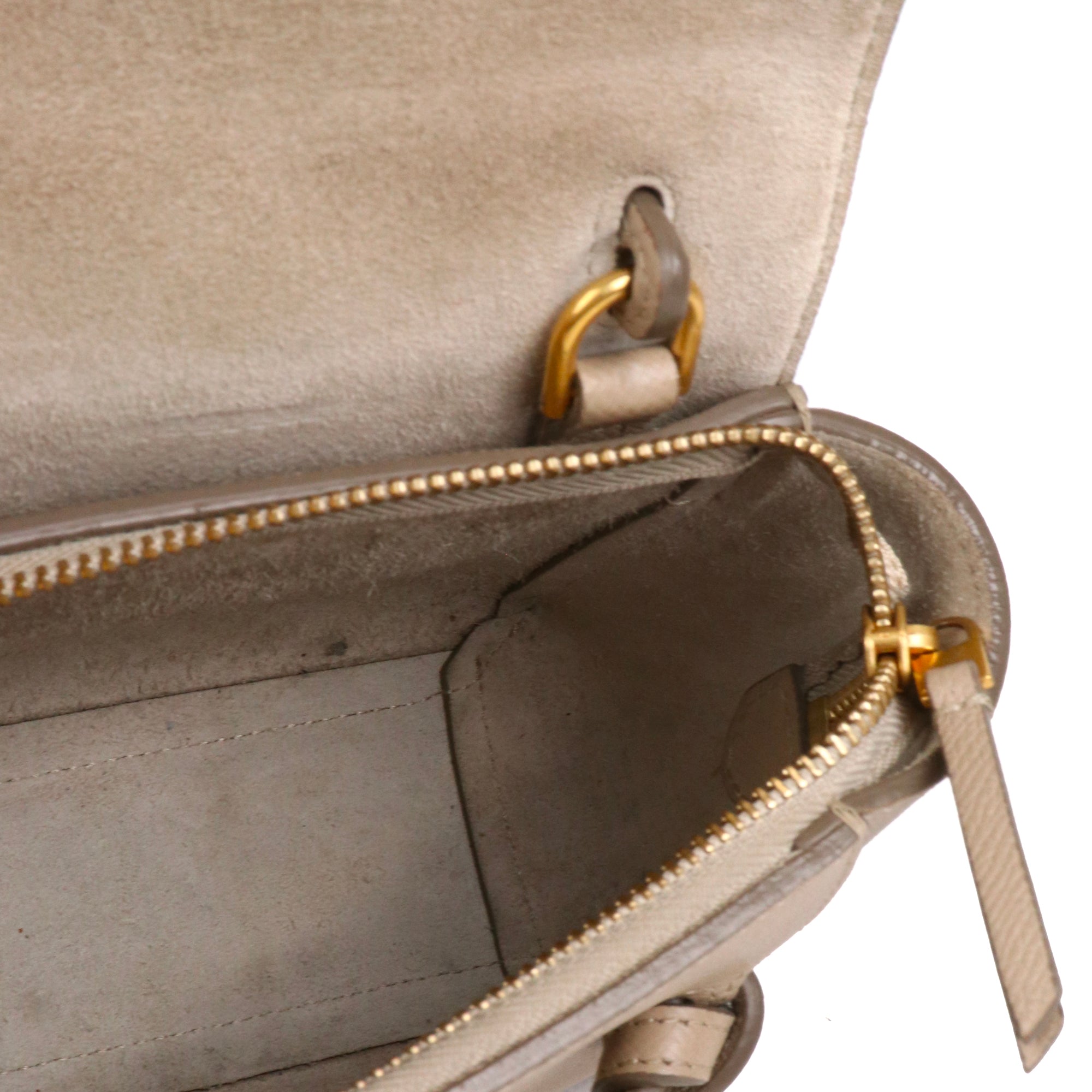 CELINE - Small size 16 handbag in gray smooth leather