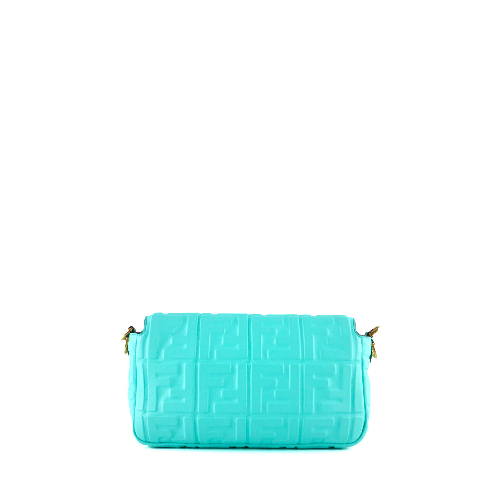 FENDI - Sac à bandoulière Baguette en cuir lisse turquoise