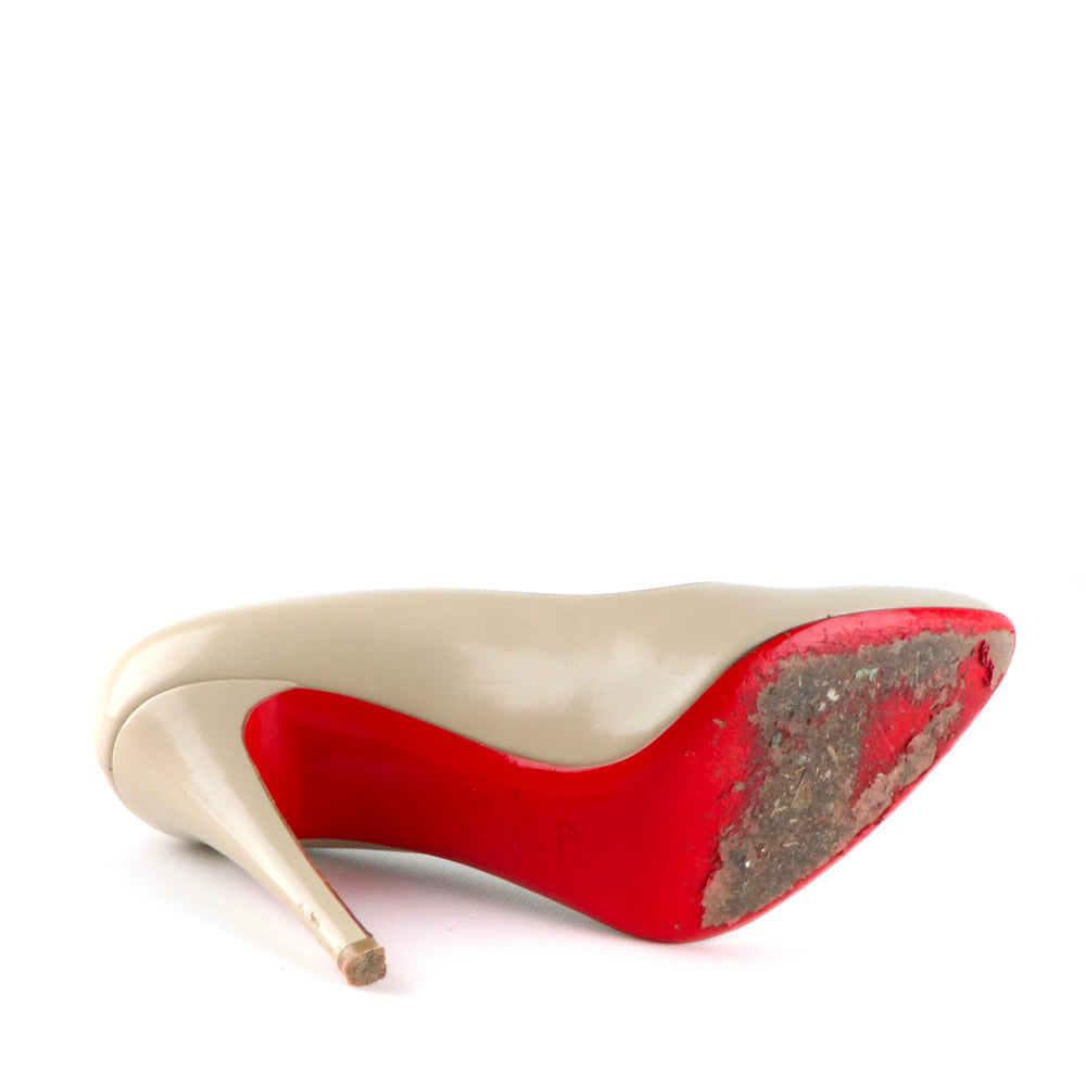 LOUBOUTIN - Escarpins Decollete en cuir gris (T40)