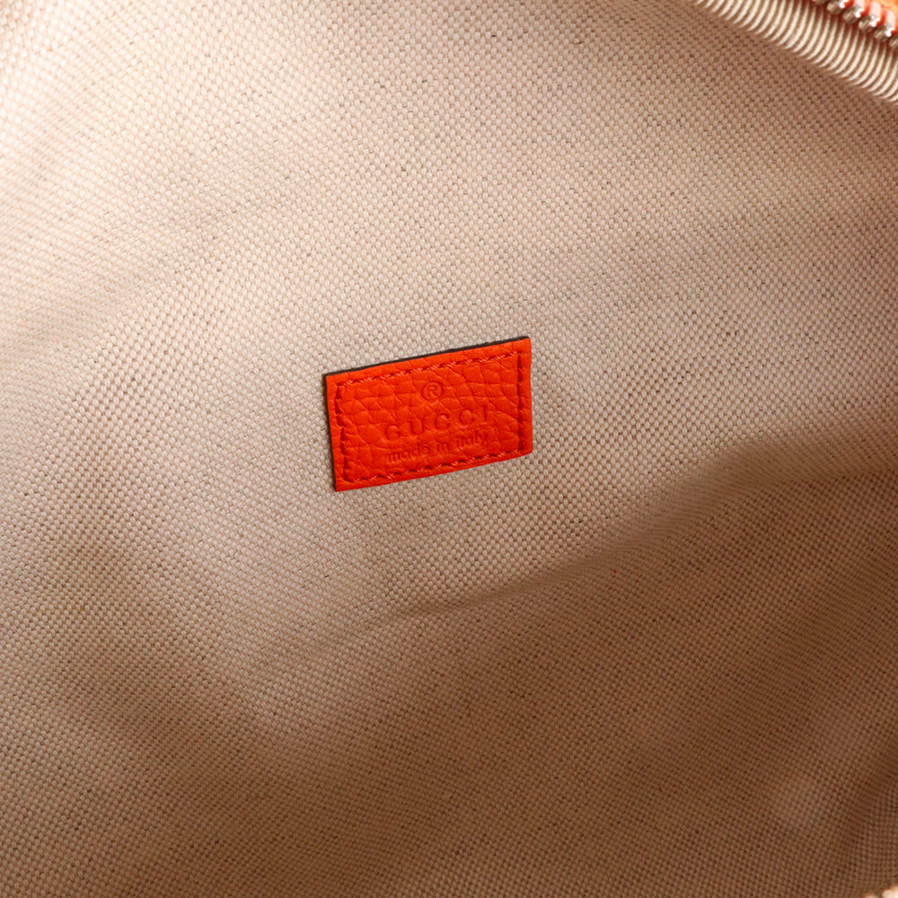 GUCCI - Sac banane en cuir grainé GG orange